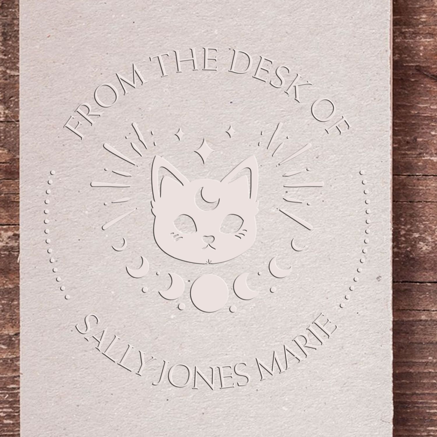 Soft Radiant Cat Personalized Book Lover Seal Press - Engineer Seal Stamps