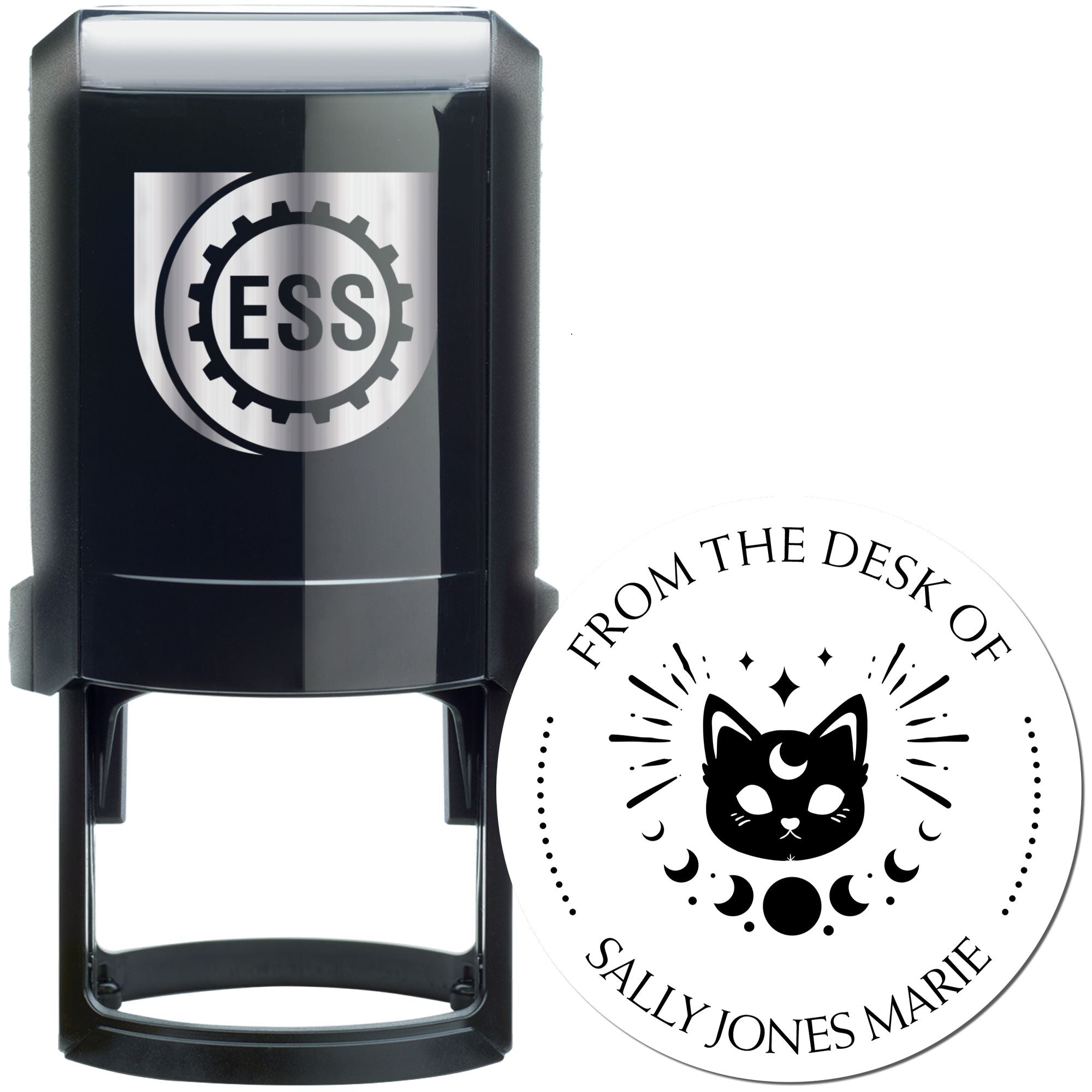 Self-Inking Radiant Cat Customized Book Stamper - Engineer Seal Stamps