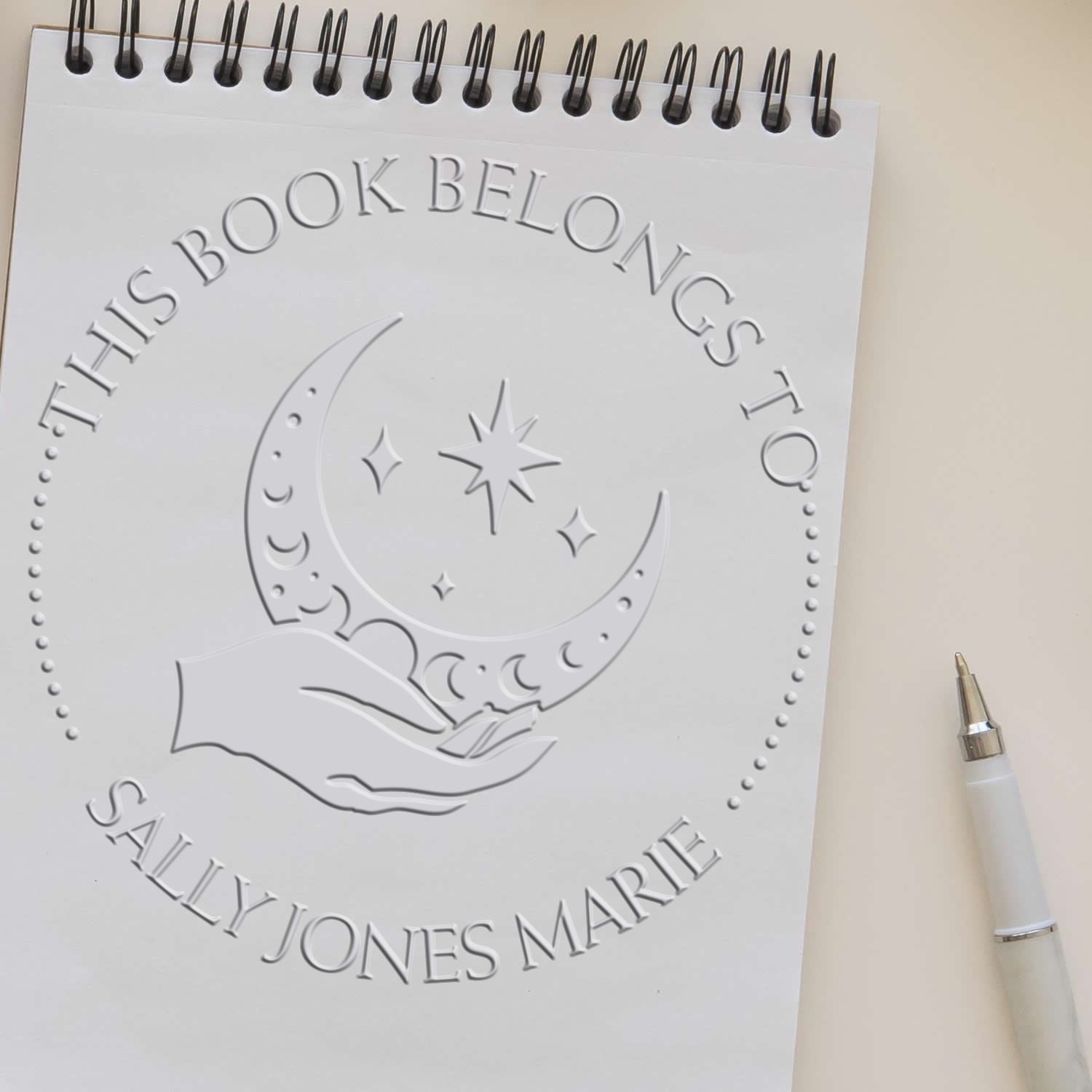 Soft Vivid Sky Personalized Book Name Embosser - Engineer Seal Stamps