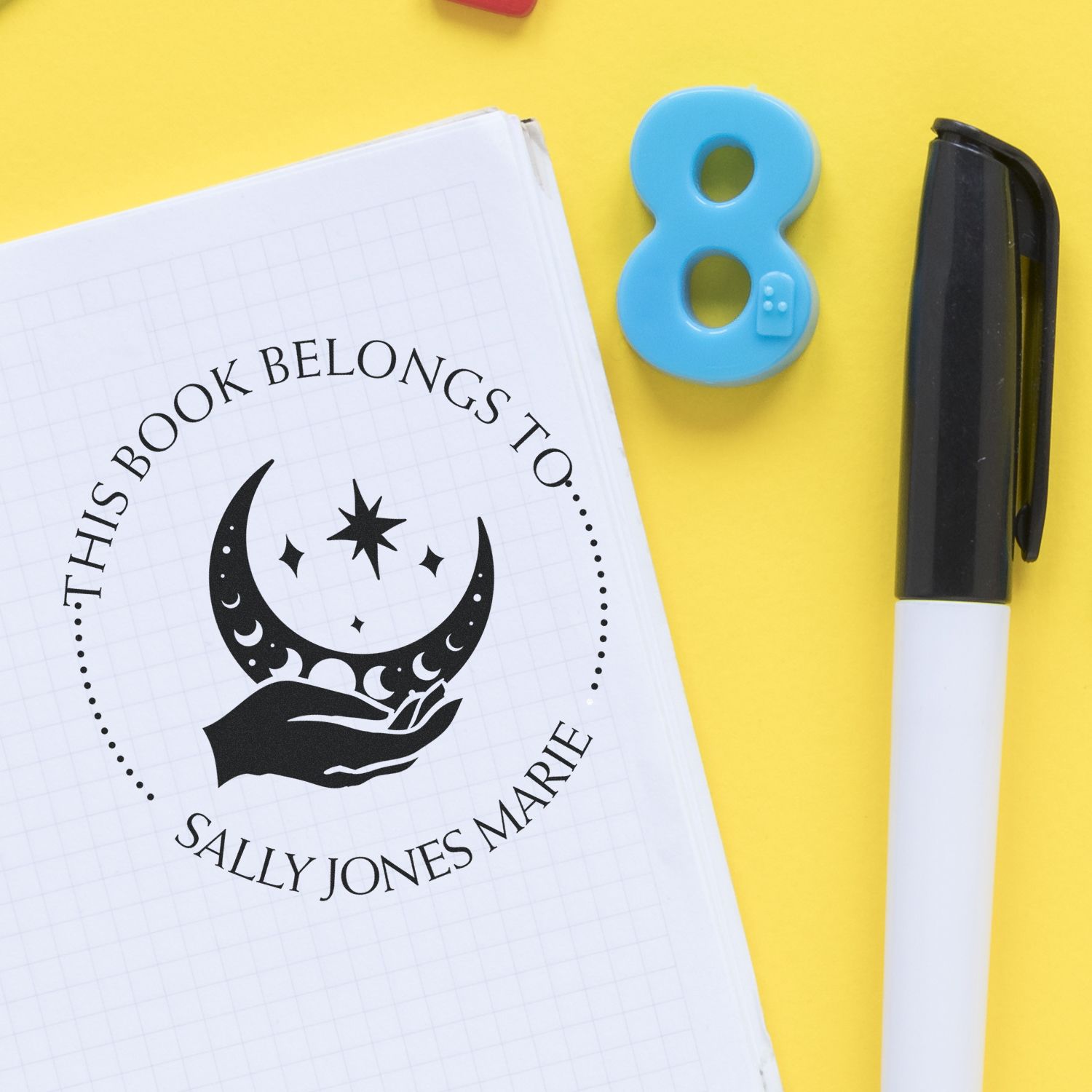 Self-Inking Vivid Sky Customized Book Belongs to Stamper - Engineer Seal Stamps