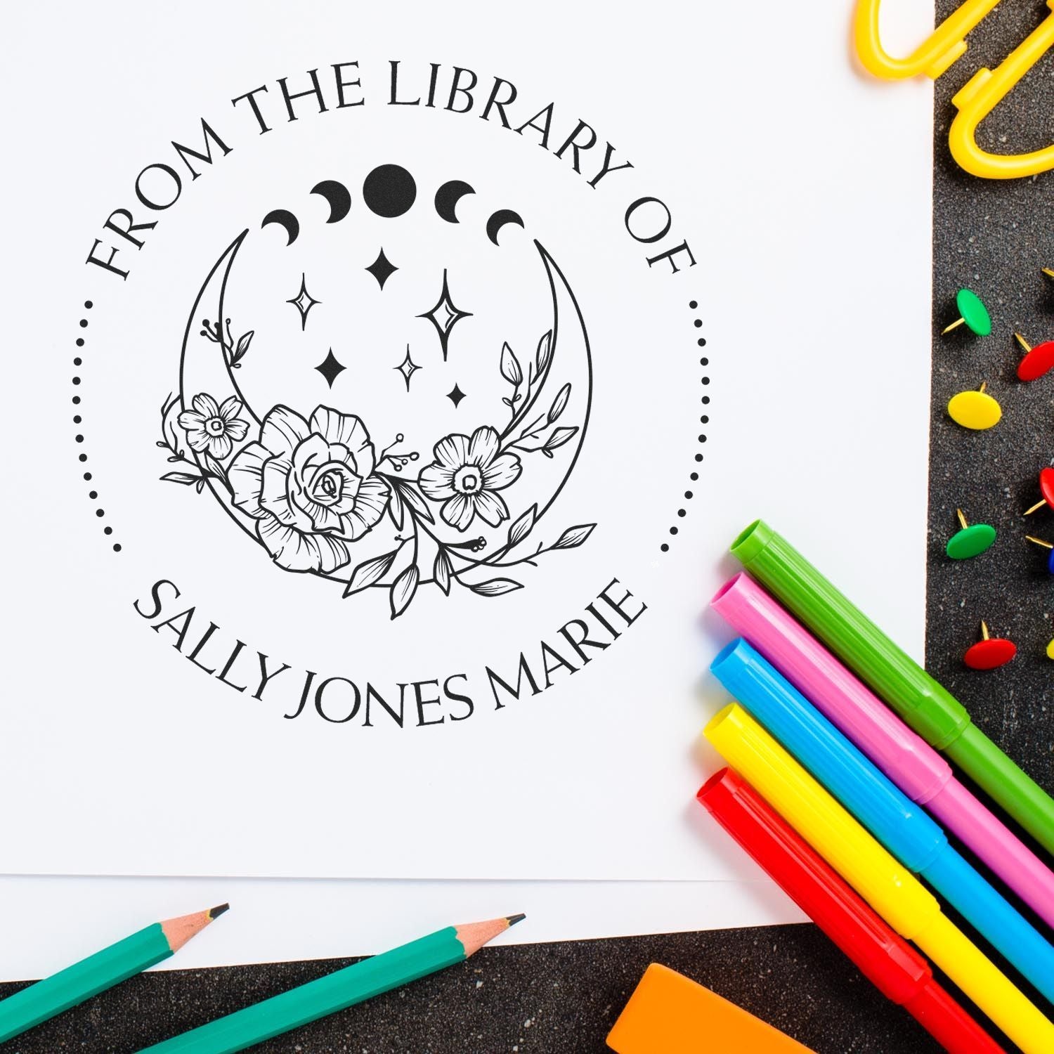 Self-Inking Sublime Celestial Customized Book Library Stamper - Engineer Seal Stamps