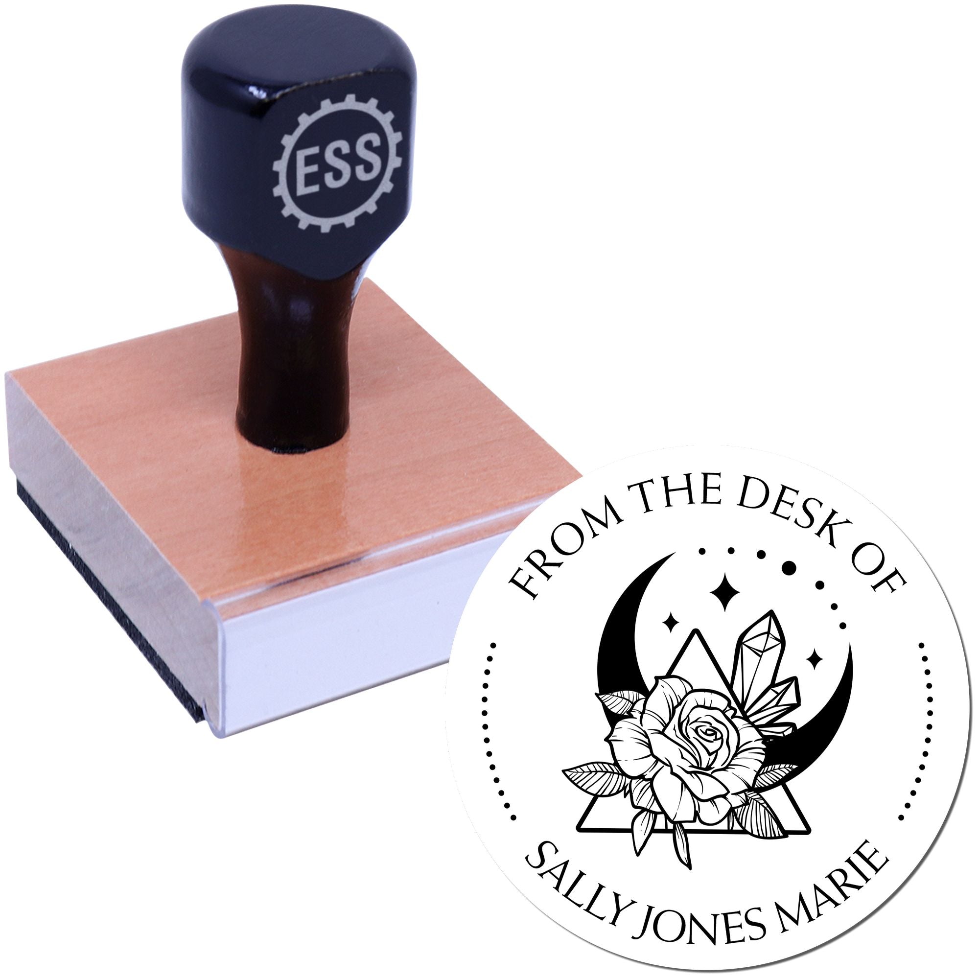 Wood Handle Exquisite Luna Personalized From The Library Of Stamp - Engineer Seal Stamps