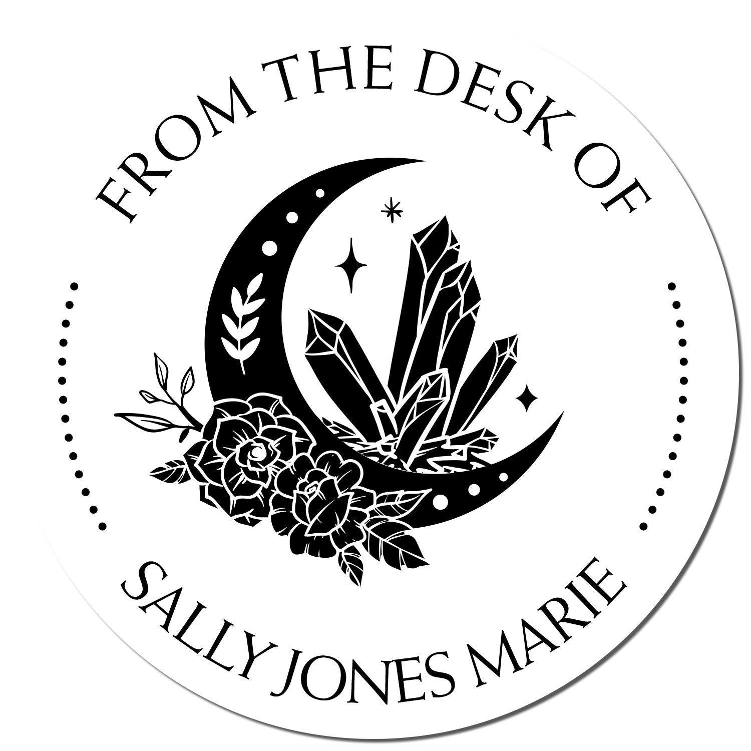 Self-Inking Fantastical Moon Customized Book Name Stamper - Engineer Seal Stamps