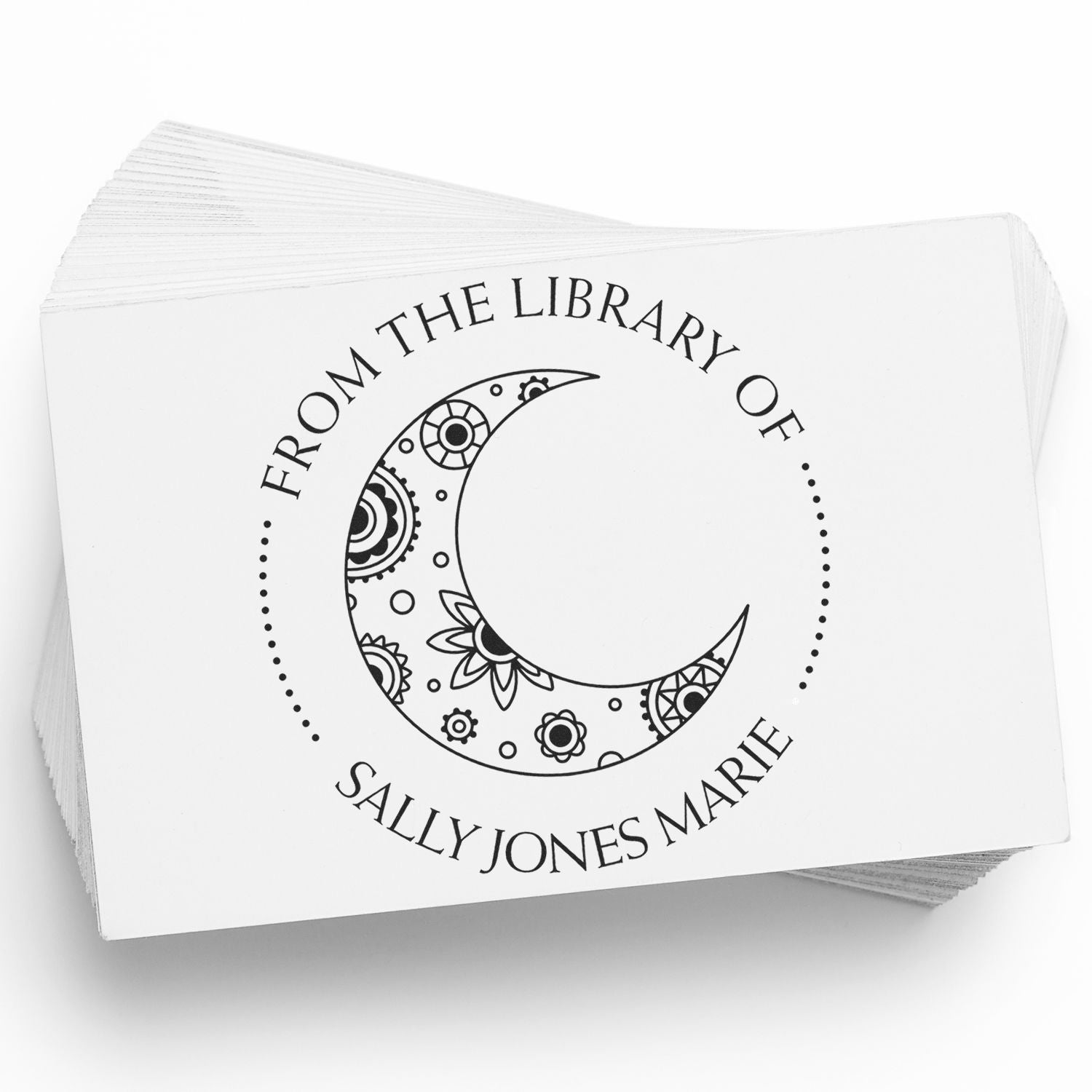 Wood Handle Whimsical Night Personalized Library Stamper - Engineer Seal Stamps