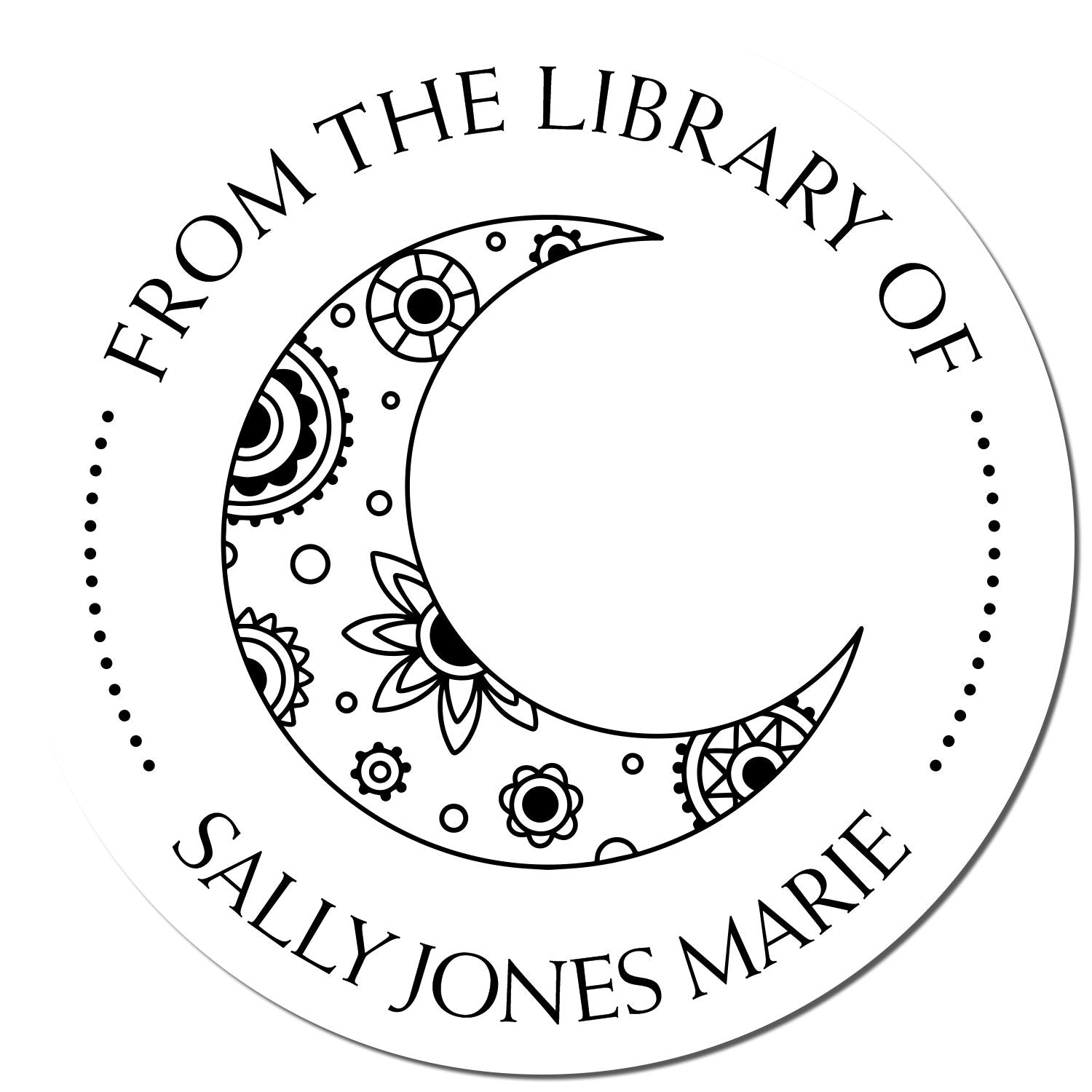 PSI Pre-Inked Whimsical Night Personalized Bibliophile Stamper - Engineer Seal Stamps