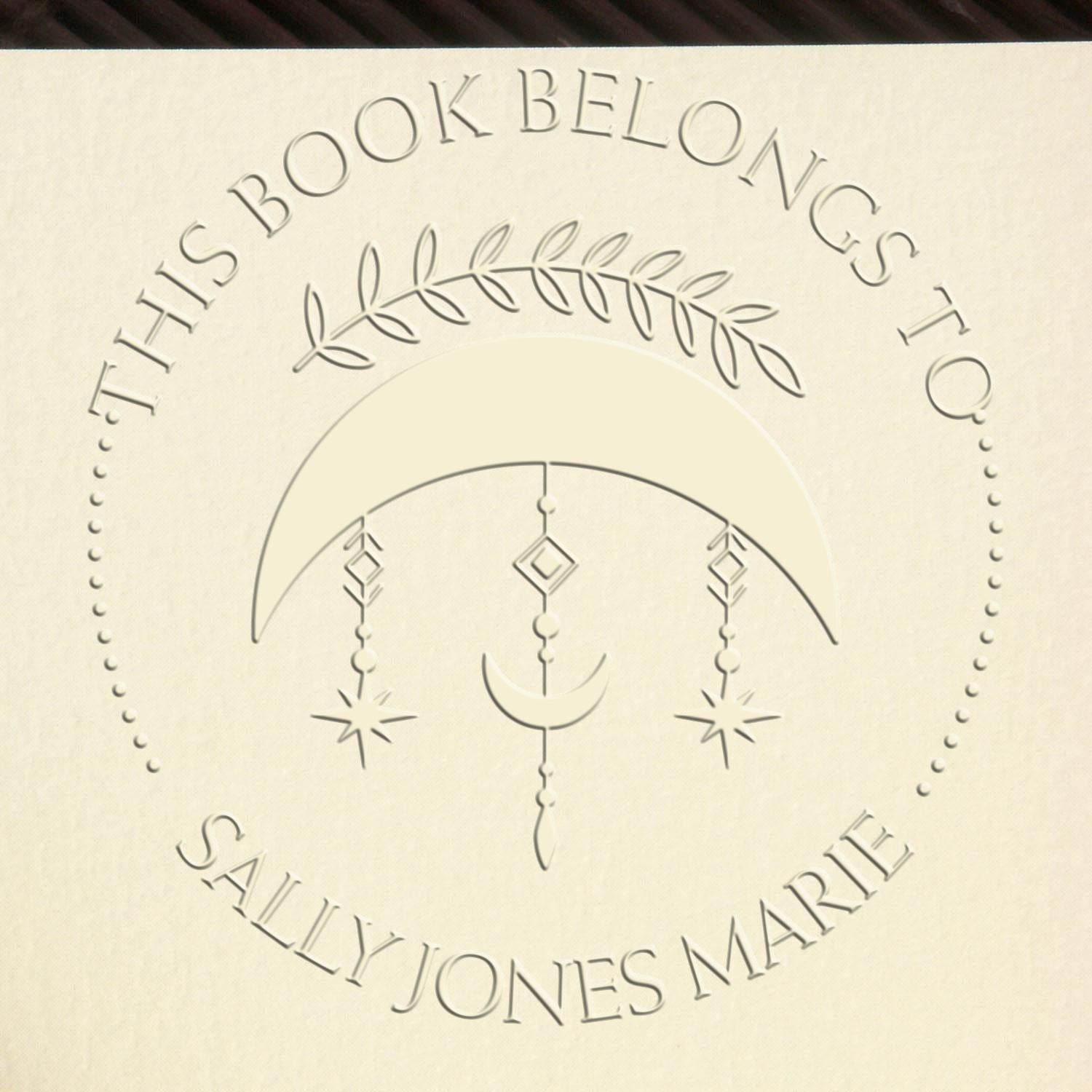 Soft Enrapturing Sky Personalized Book Ownership Paper Embosser