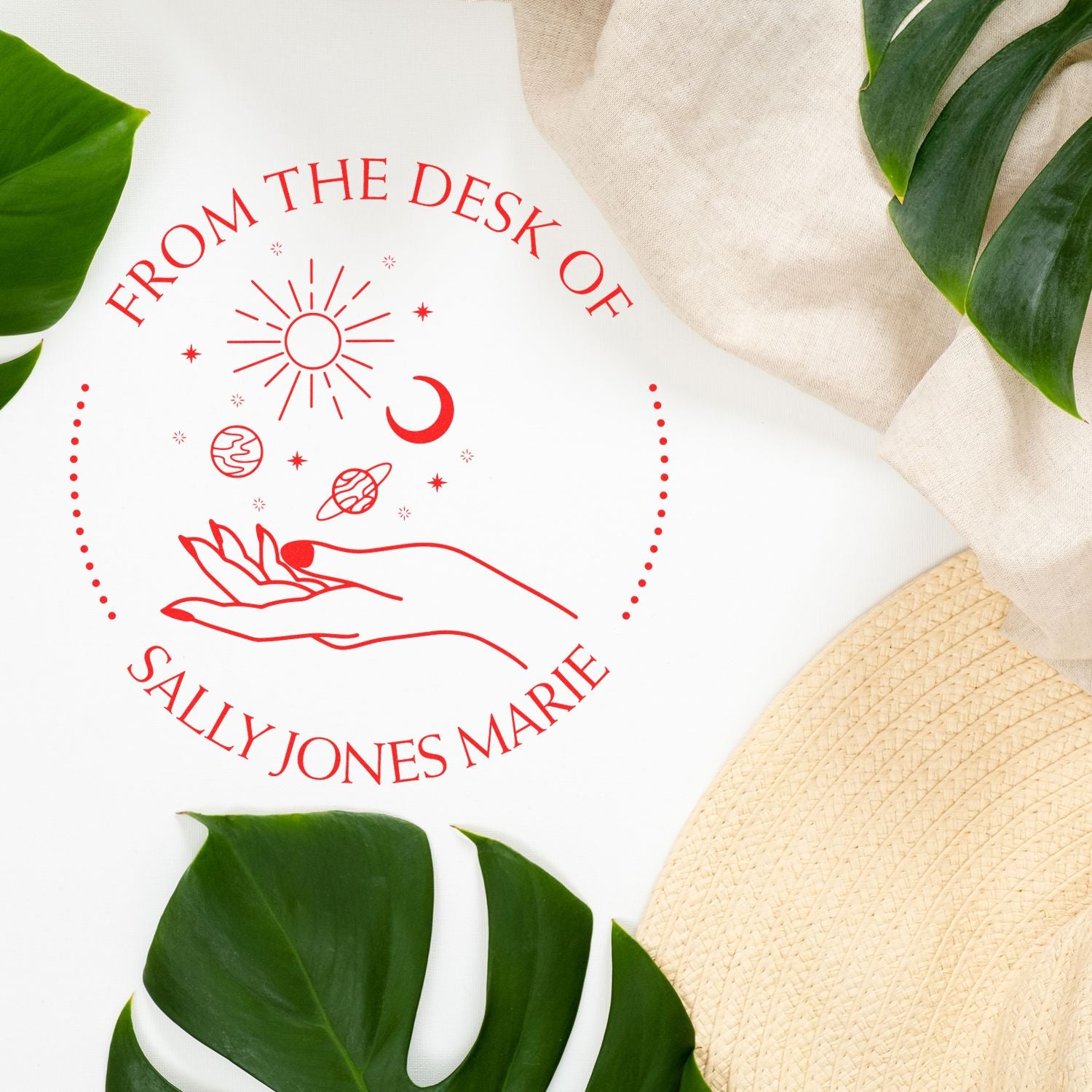 Wood Handle Effervescent Nebulous Personalized Library Collection Stamper - Engineer Seal Stamps