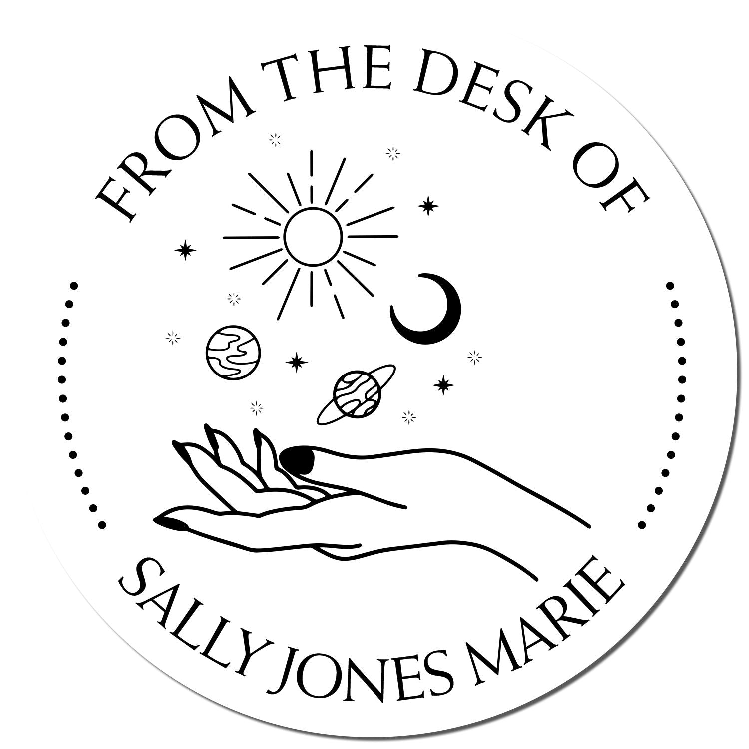 Wood Handle Effervescent Nebulous Personalized Library Collection Stamper - Engineer Seal Stamps