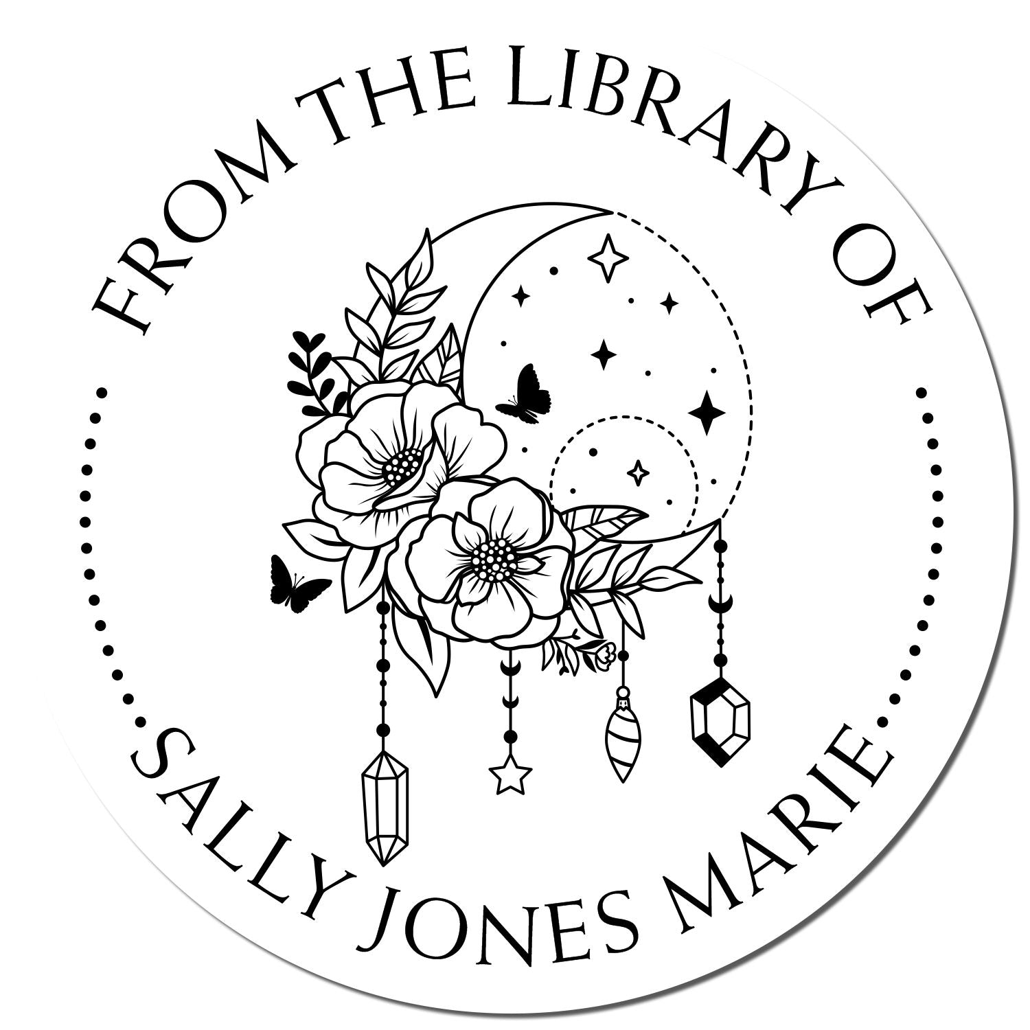 Pre-Inked Lively Luna Personalized Read It Love It Return It Stamp - Engineer Seal Stamps