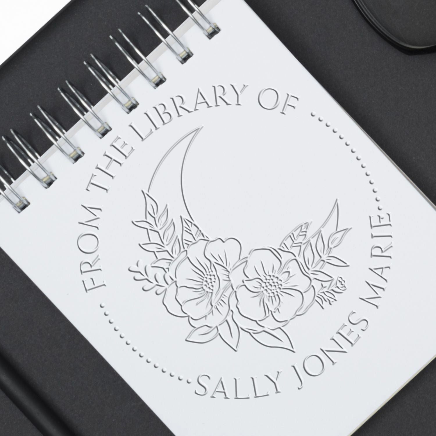 Soft Gentle Moon Personalized Book Ownership Label Embosser
