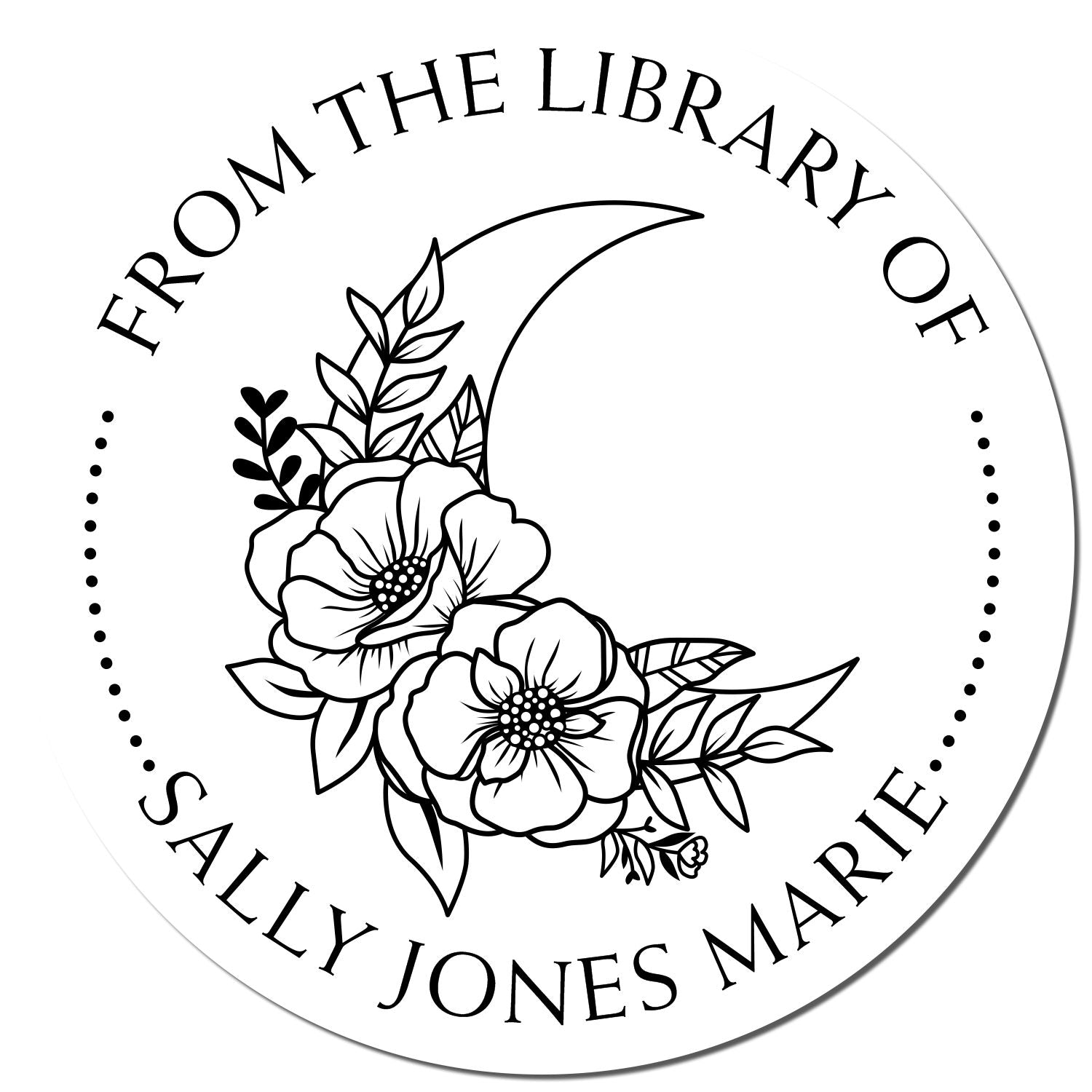 Pre-Inked Gentle Moon Personalized Read It Love It Return It Stamper - Engineer Seal Stamps