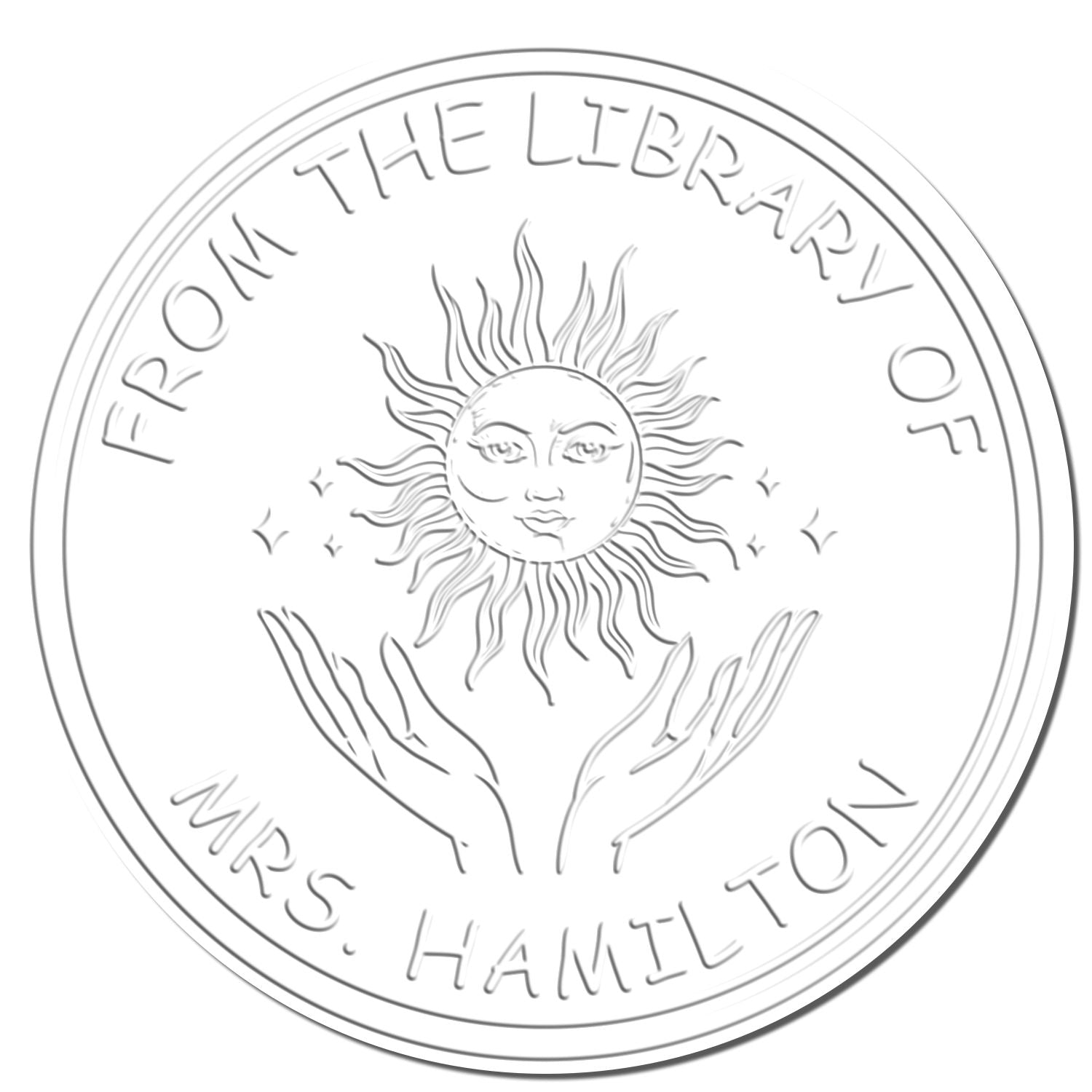 Soft Resplendent Sun Personalized Book Ownership Label Embossing Seal - Engineer Seal Stamps