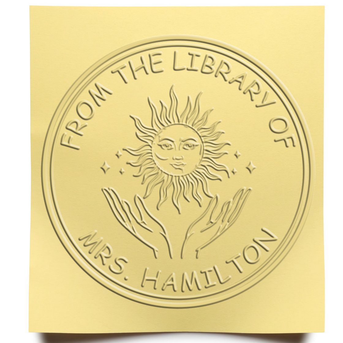 Soft Resplendent Sun Personalized Book Ownership Label Embossing Seal - Engineer Seal Stamps