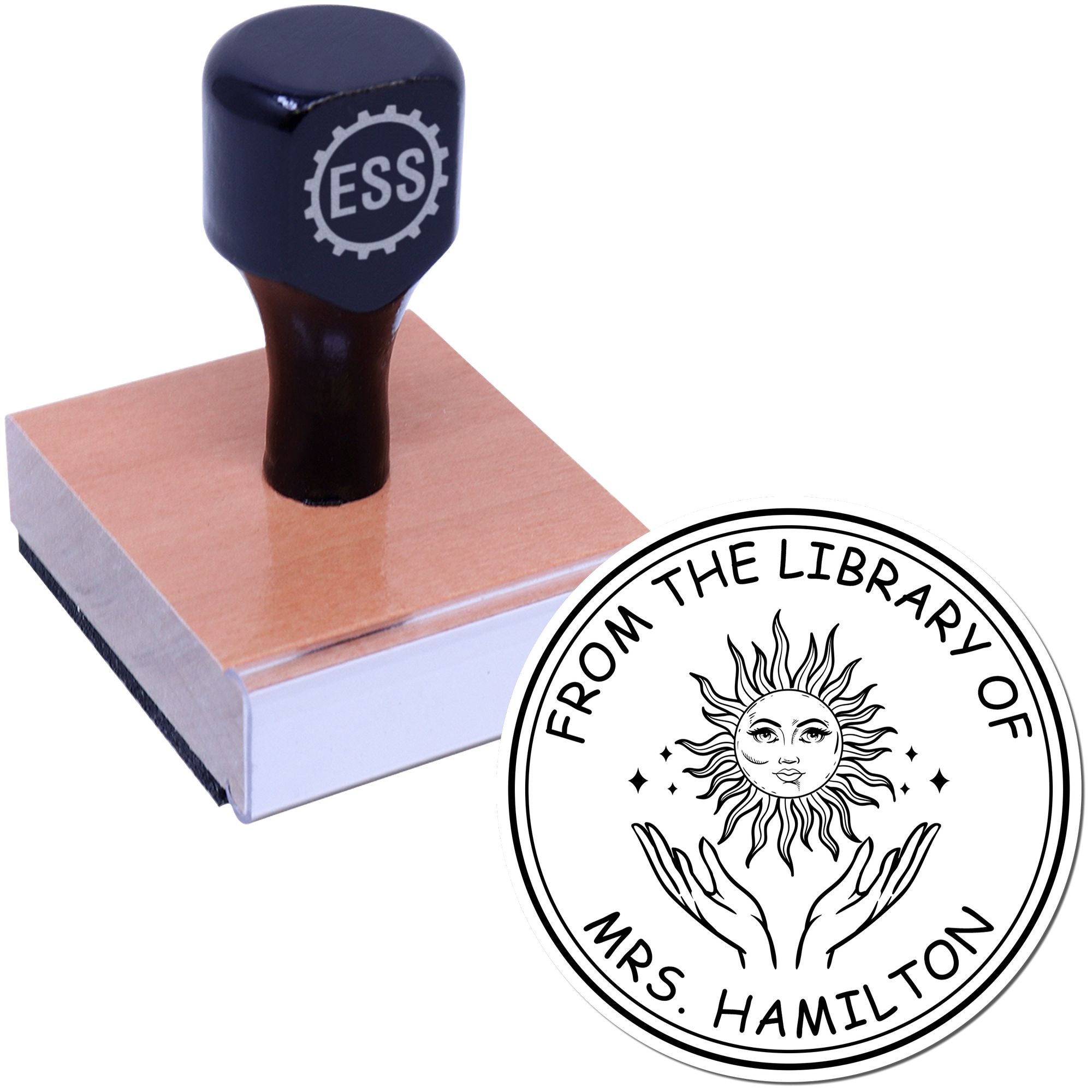 Wood Handle Resplendent Sun Personalized Library Of Stamp - Engineer Seal Stamps