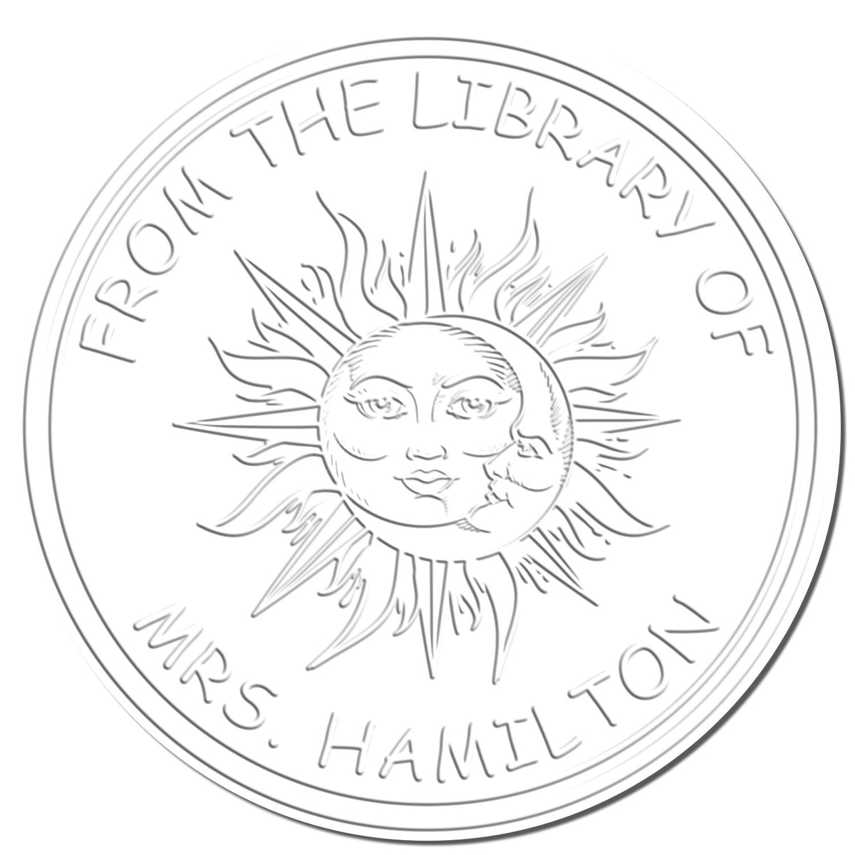 Shiny Soft Bewitching Sky personalized astrological book ownership label seal with an intricate celestial design.