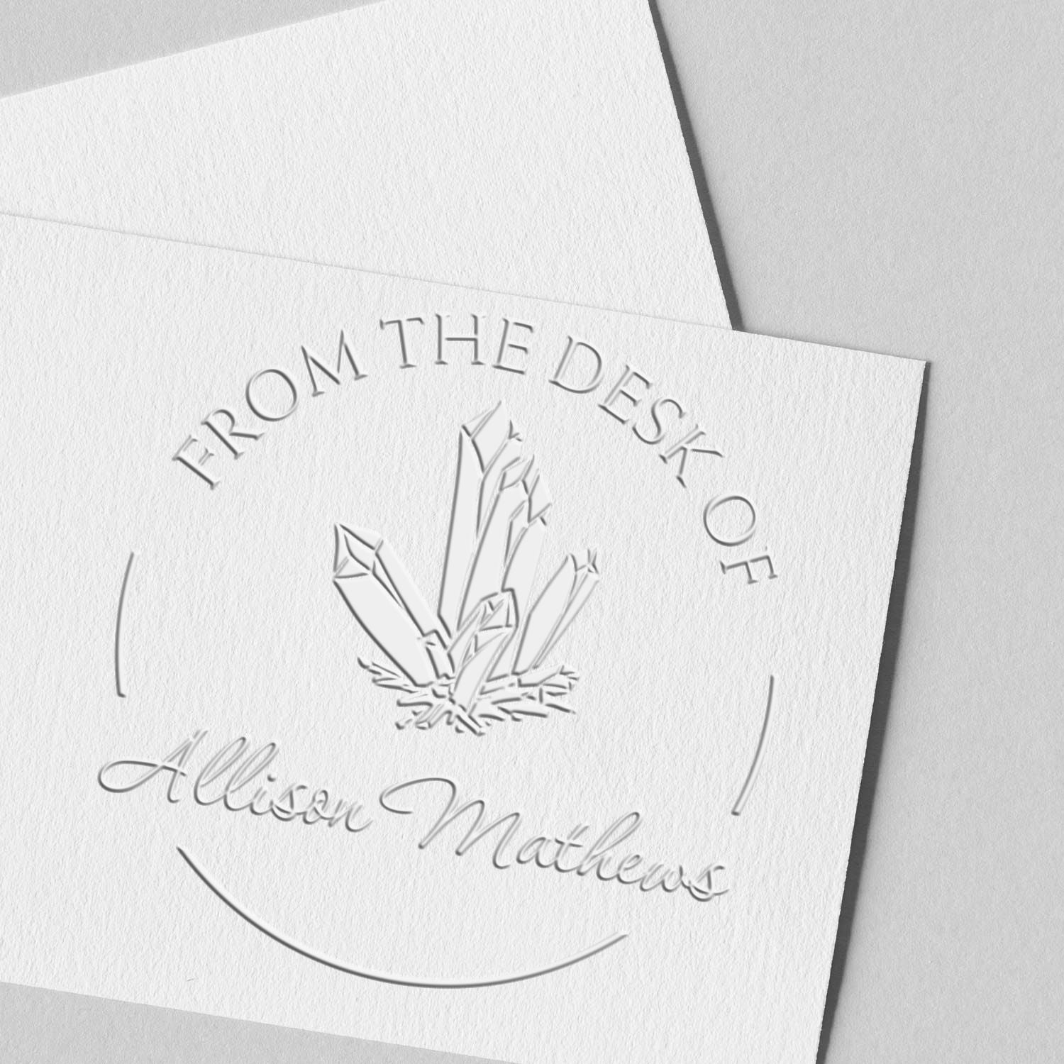 Soft Dazzling Crystals Personalized Book Property Embossed Stamp