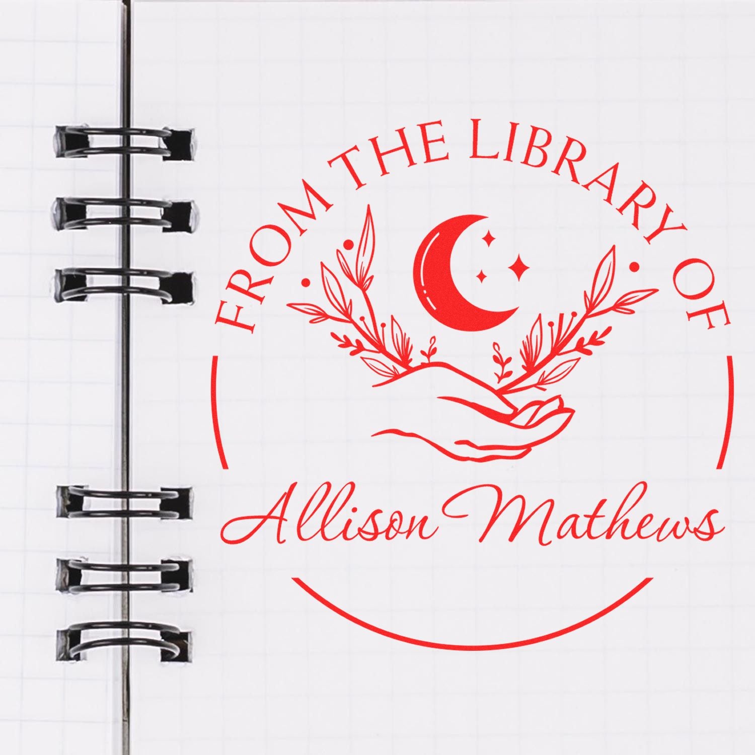 Self-Inking Luminous Luna Customized From The Library Of Stamper - Engineer Seal Stamps