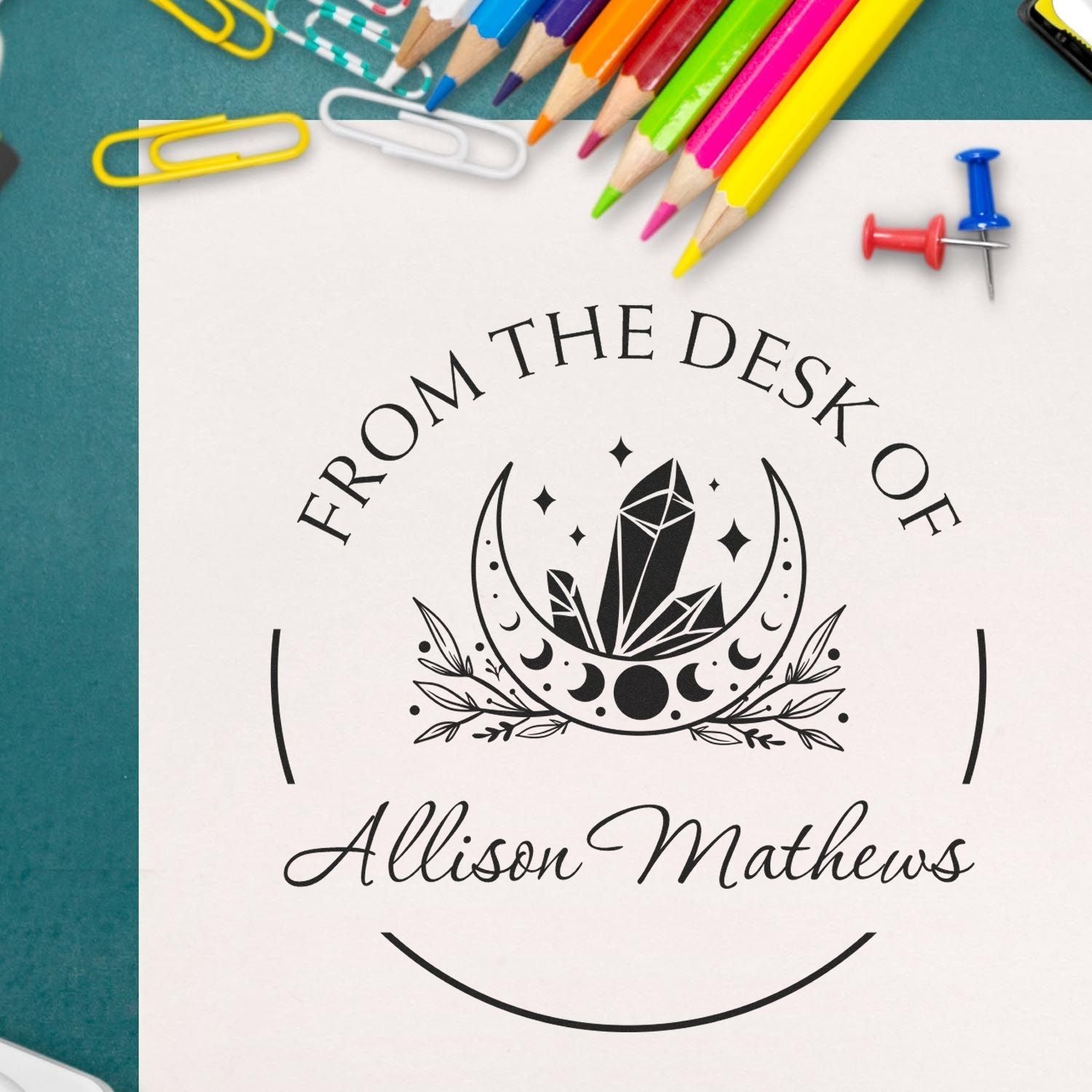 Pre-Inked Otherworldly Sky Personalized Library Stamp - Engineer Seal Stamps