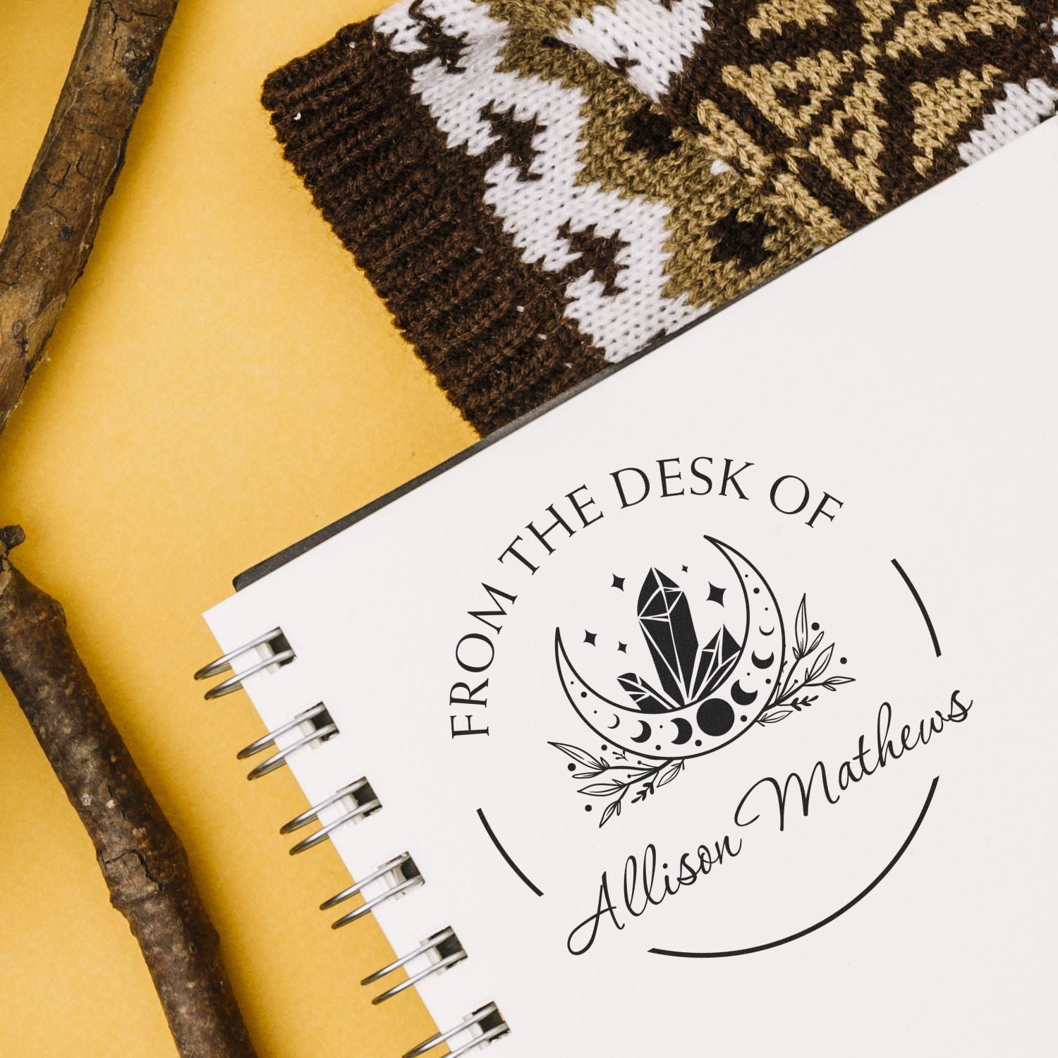 Wood Handle Otherworldly Sky Custom Read It Love It Return It Stamp - Engineer Seal Stamps