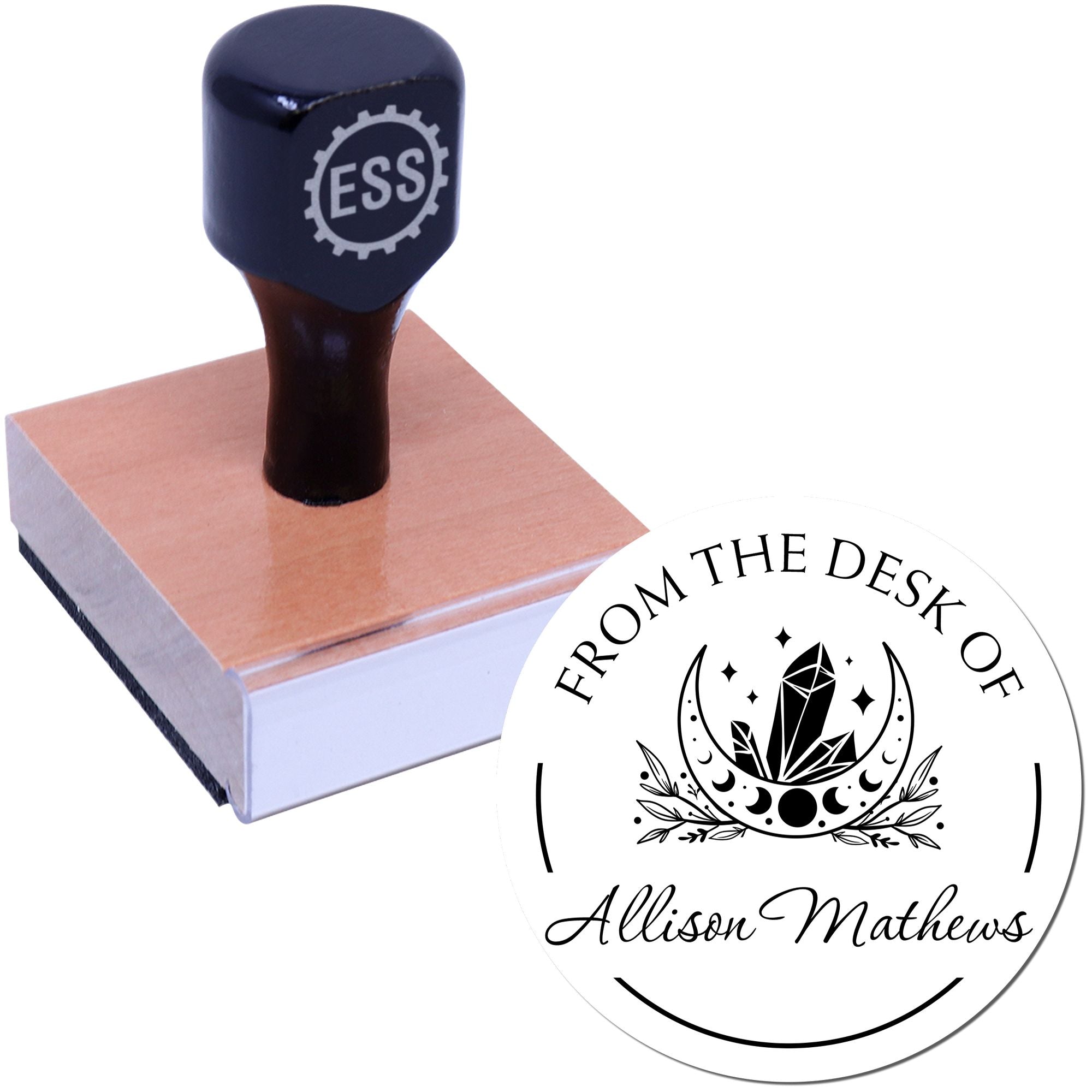 Wood Handle Otherworldly Sky Custom Read It Love It Return It Stamp - Engineer Seal Stamps