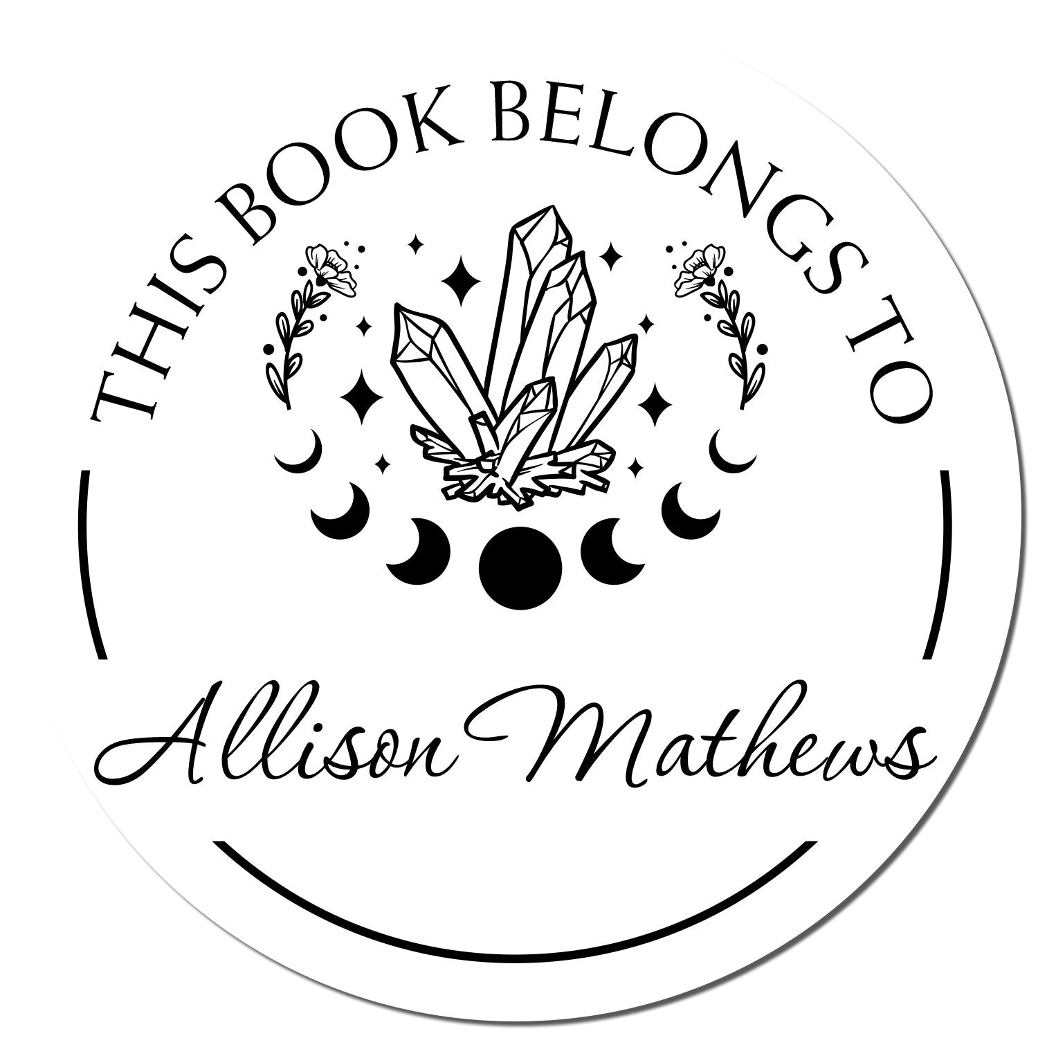 Pre-Inked Supernal Crystals Personalized Library Collection Stamp - Engineer Seal Stamps