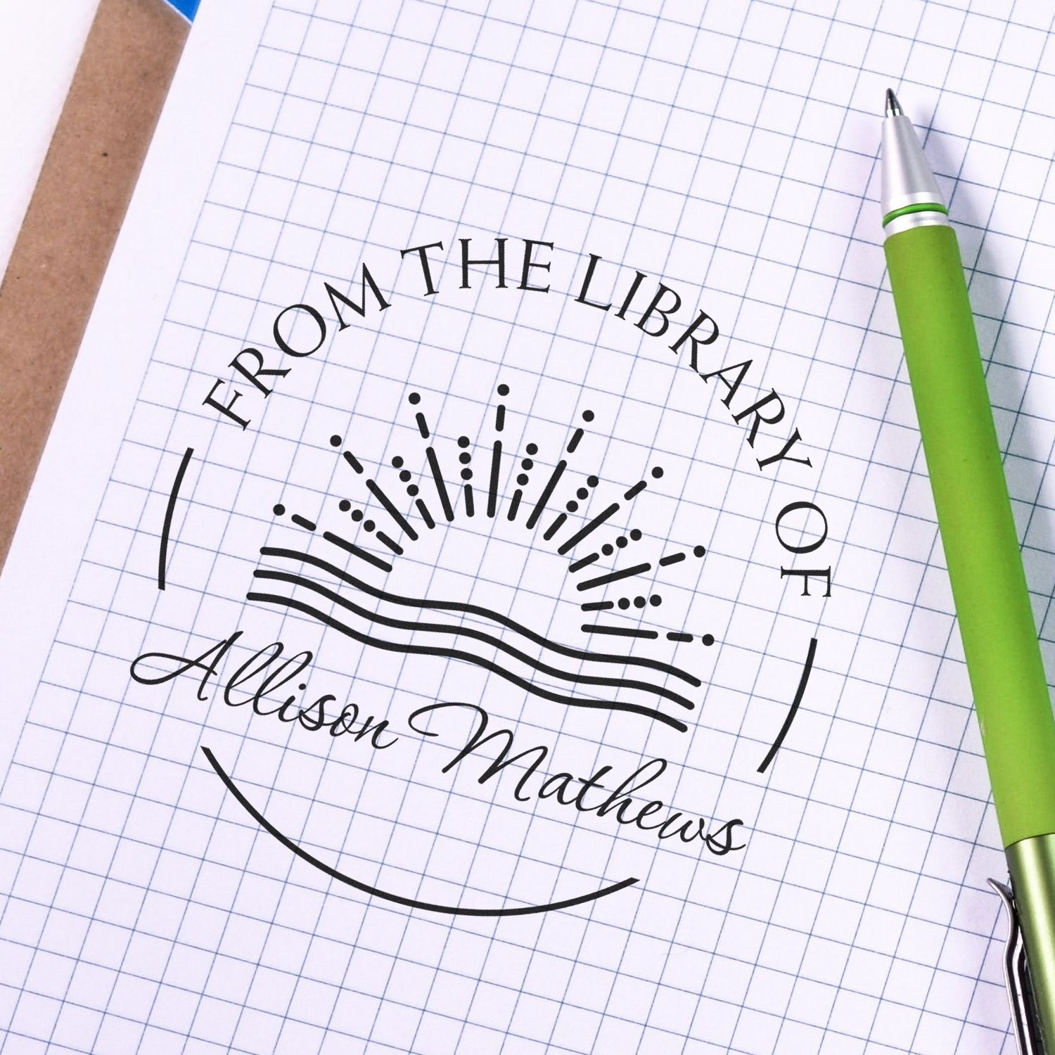 PSI Pre-Inked Majestic Mornings Customized Book Belongs to Stamp - Engineer Seal Stamps