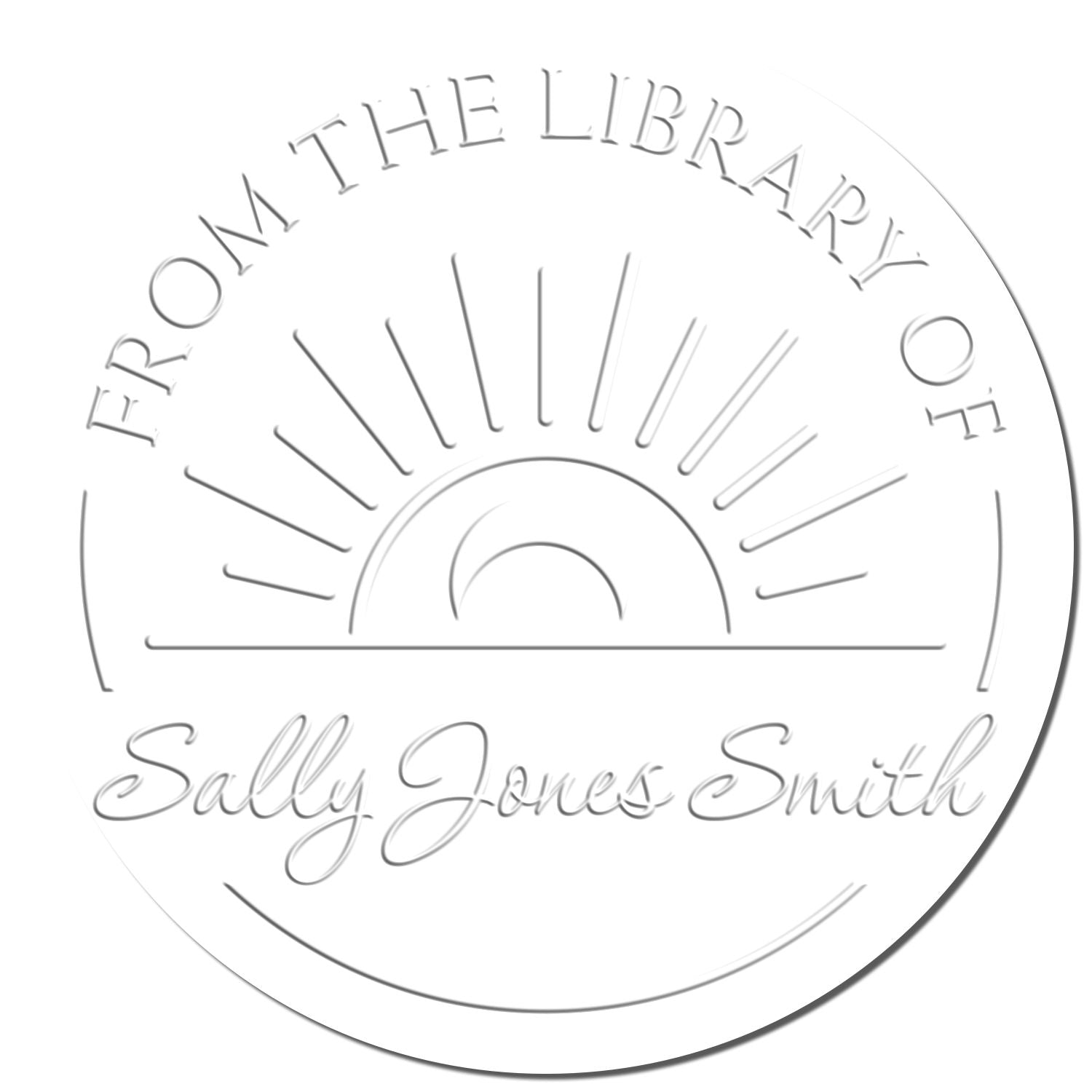 Desk Sublime Sun & Moon Personalized Book Belongs to Embossed Stamp - Engineer Seal Stamps