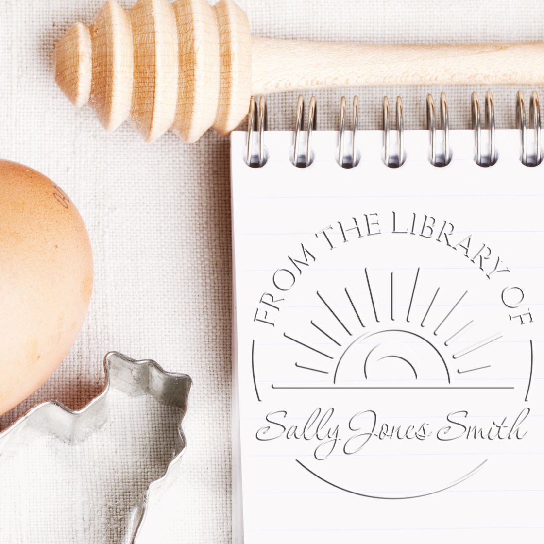 Desk Sublime Sun & Moon Personalized Book Belongs to Embossed Stamp - Engineer Seal Stamps