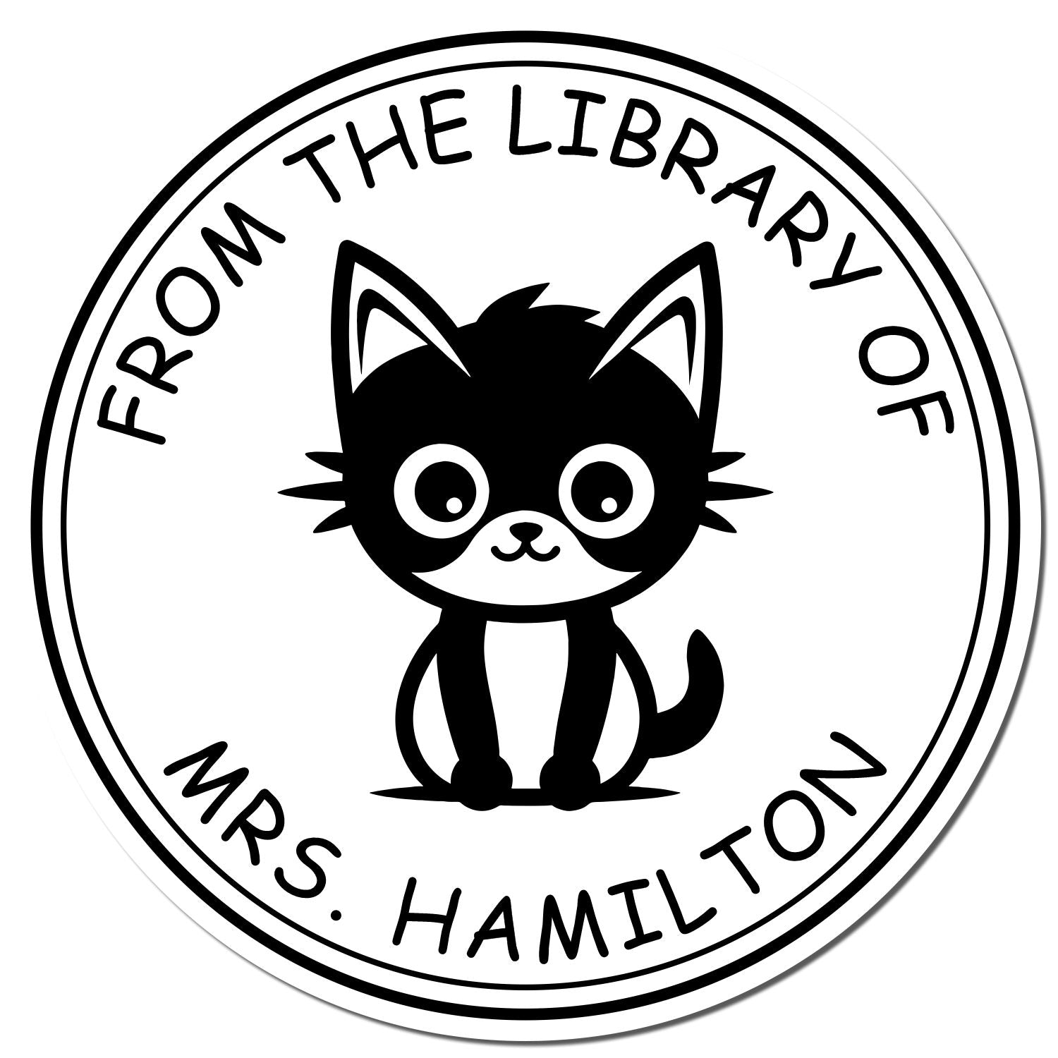 Self-Inking Playful Kitty Custom Made Instructor's Personal Stamp - Engineer Seal Stamps