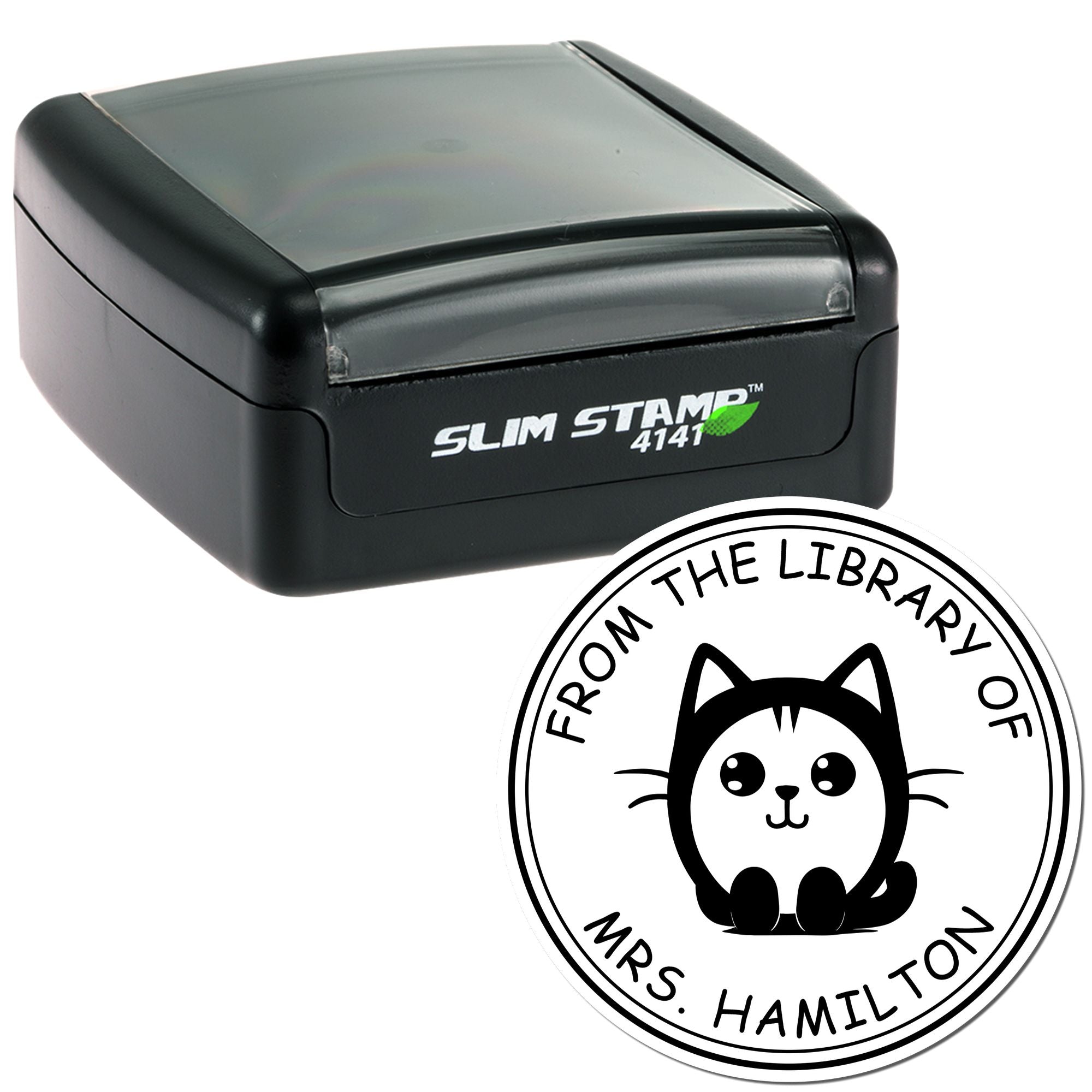 Pre-Inked Cuddly Kitty From The Library Of Stamp - Engineer Seal Stamps