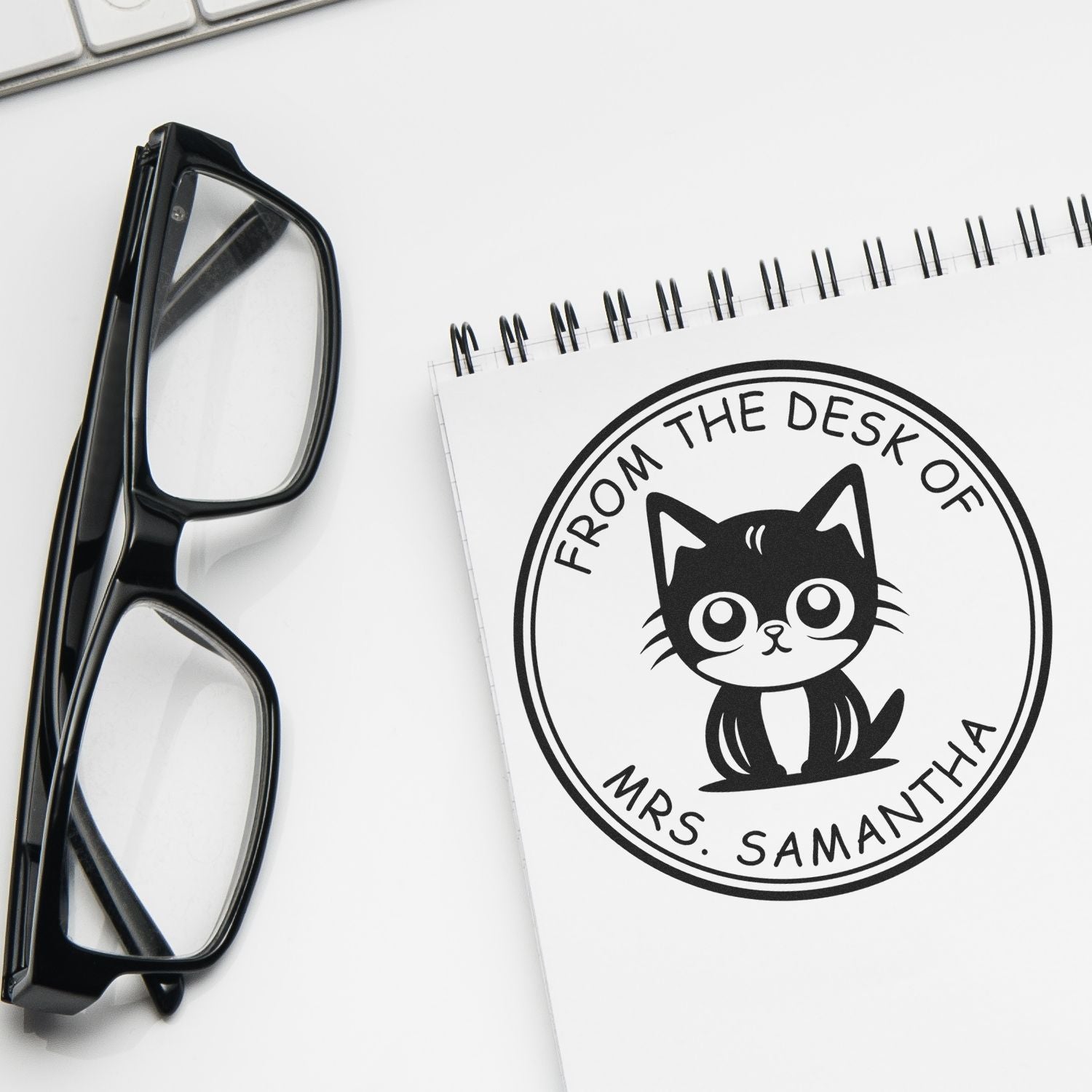 Pre-Inked Charming Cat Instructor's Personal Stamp - Engineer Seal Stamps