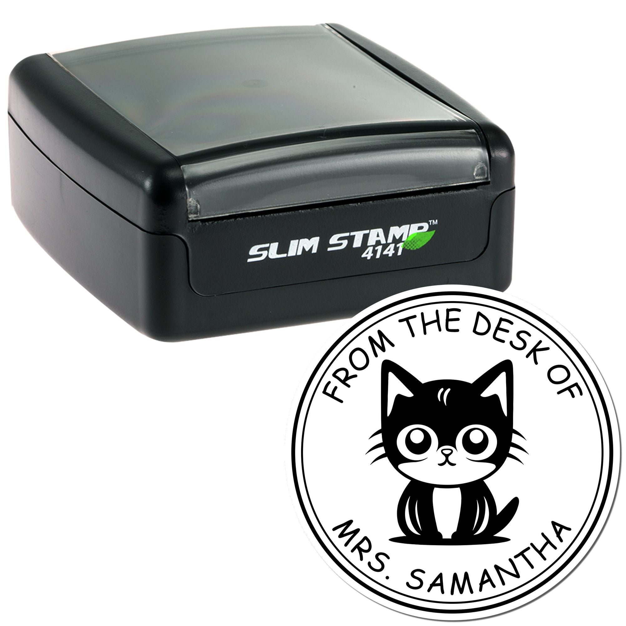 Pre-Inked Charming Cat Instructor's Personal Stamp - Engineer Seal Stamps