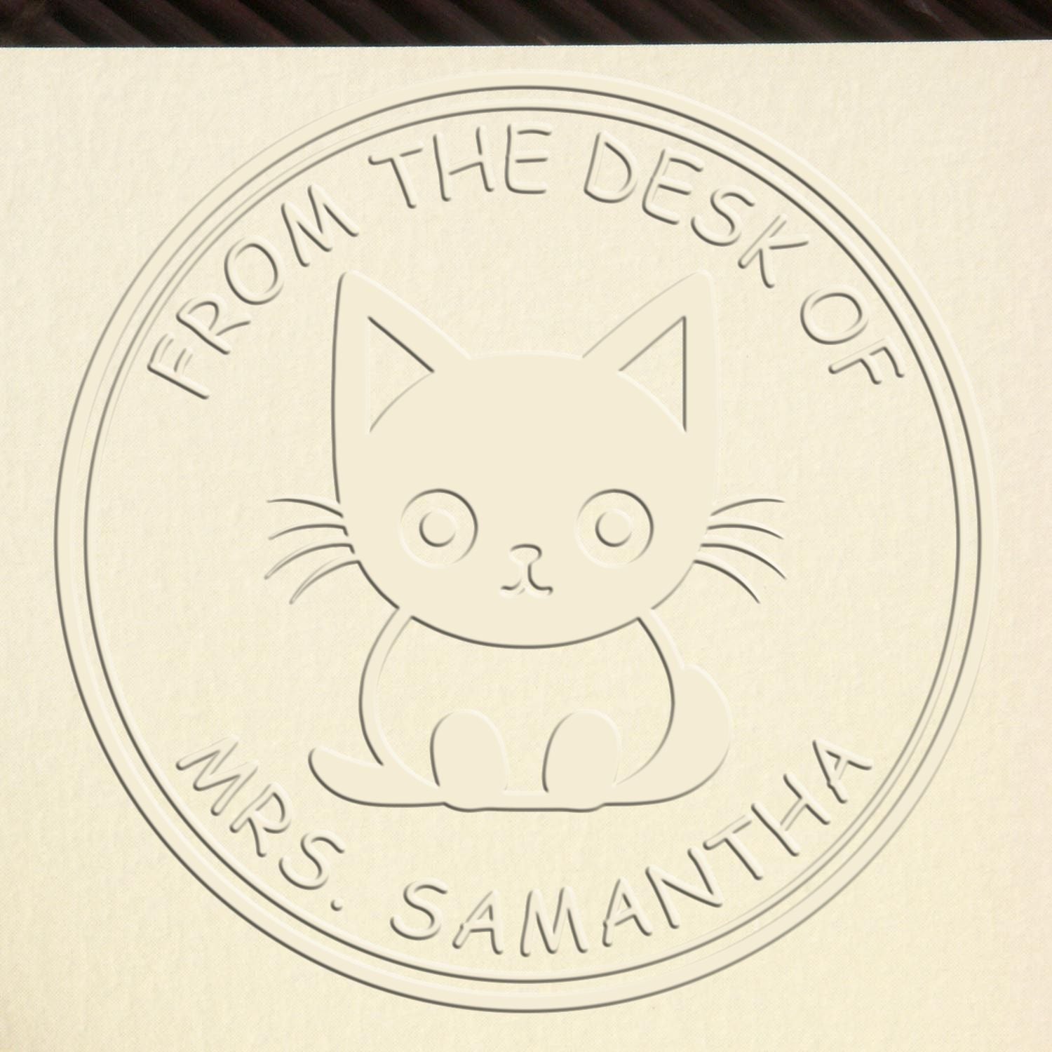 Desk Furry Feline Custom Library Of Embosser - Engineer Seal Stamps