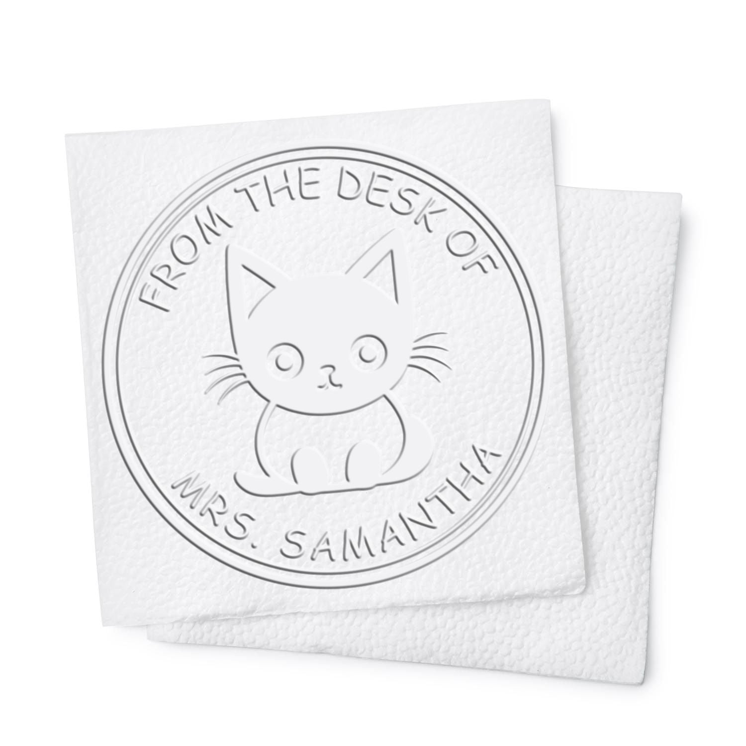 Desk Furry Feline Custom Library Of Embosser - Engineer Seal Stamps