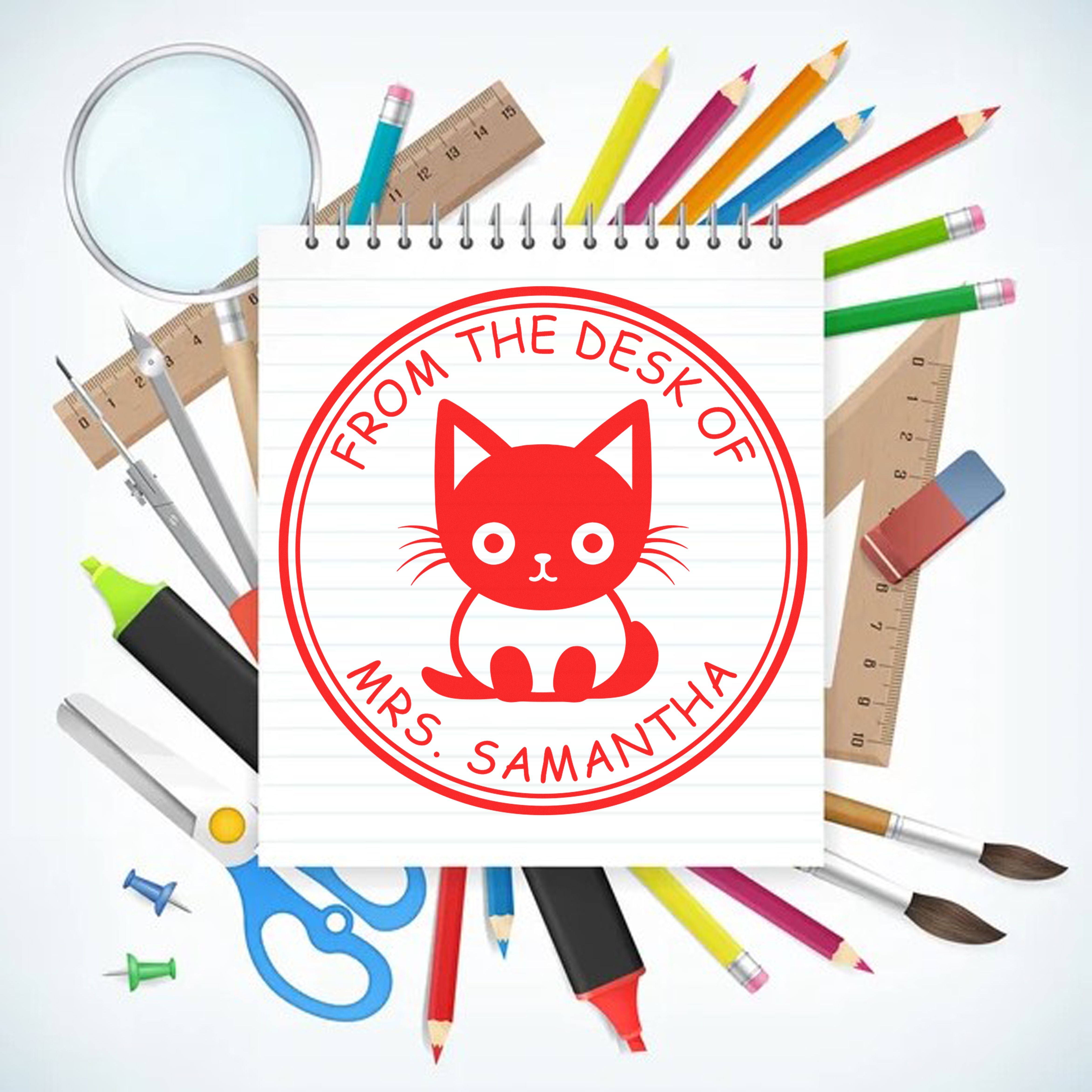 Self-Inking Furry Feline Custom Made Love It Stamp - Engineer Seal Stamps