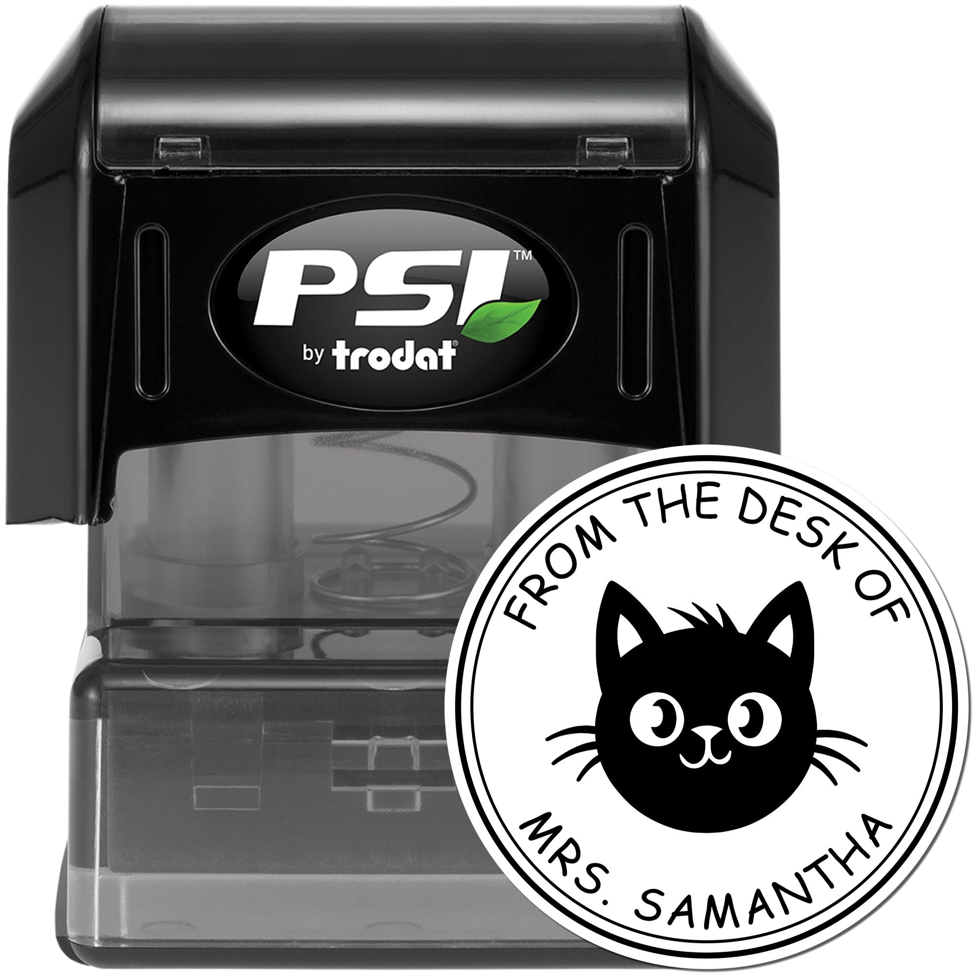 PSI Pre-Inked Affectionate Cat Customized Book Stamp - Engineer Seal Stamps
