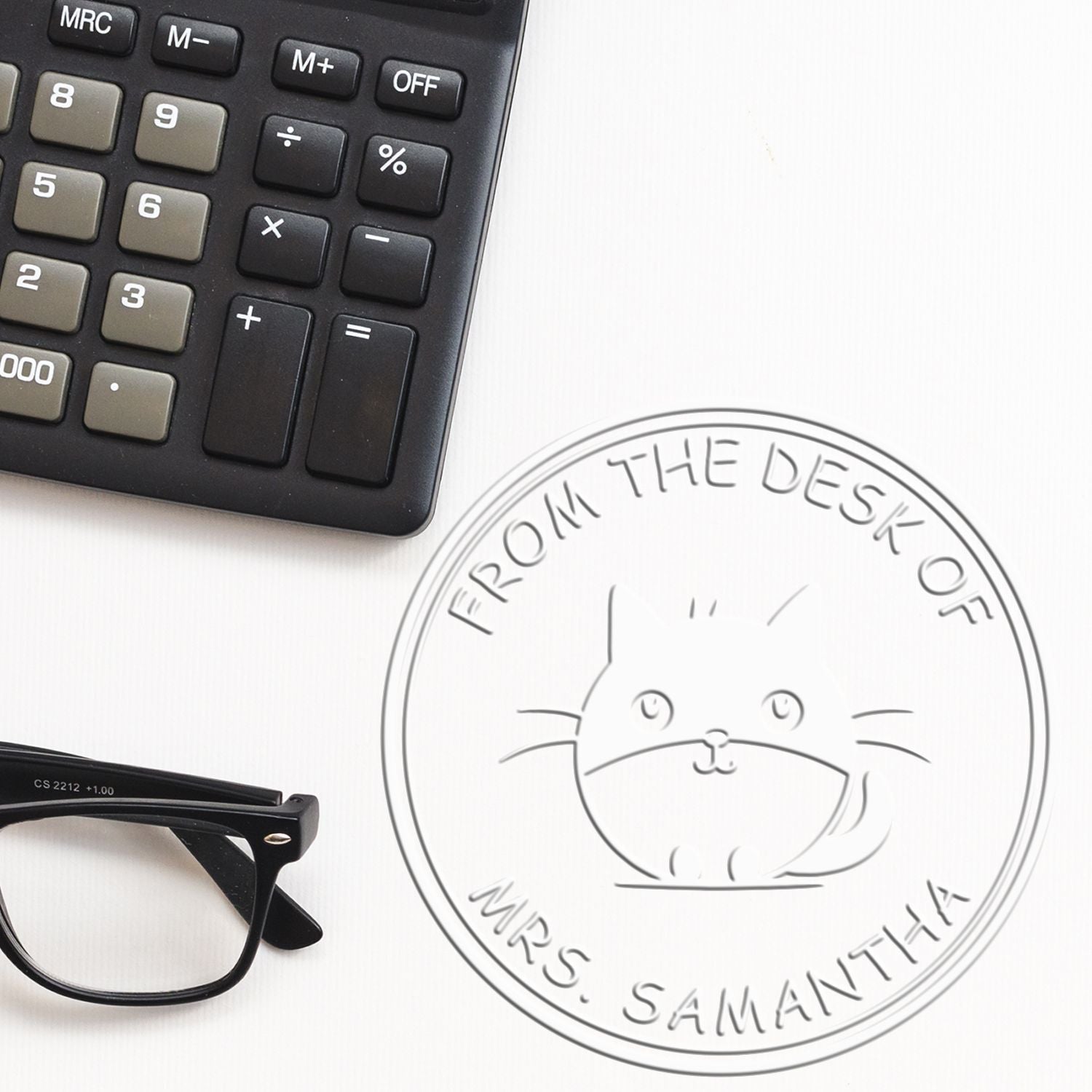 Hybrid Elegantly Lazy Cat Custom Book Ownership Label Seal Press - Engineer Seal Stamps