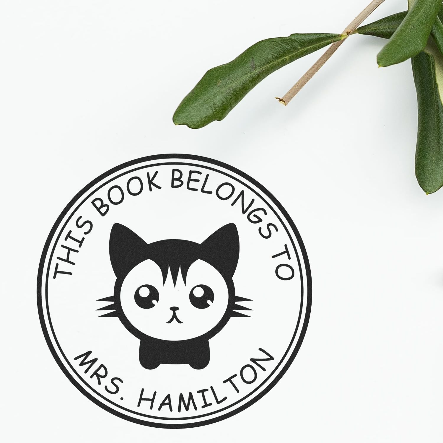 PSI Pre-Inked Clever Cat Customized Book Lover Stamp - Engineer Seal Stamps