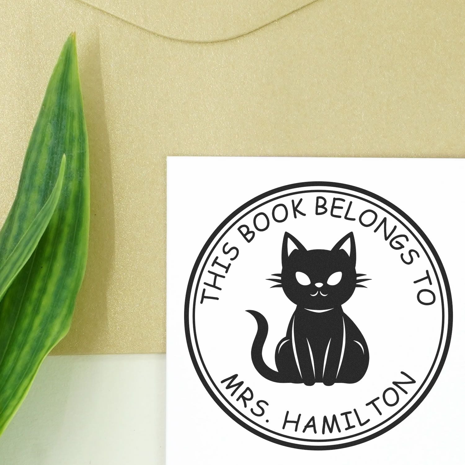 Wood Handle Mysterious Minx Custom Bookplate Stamp - Engineer Seal Stamps