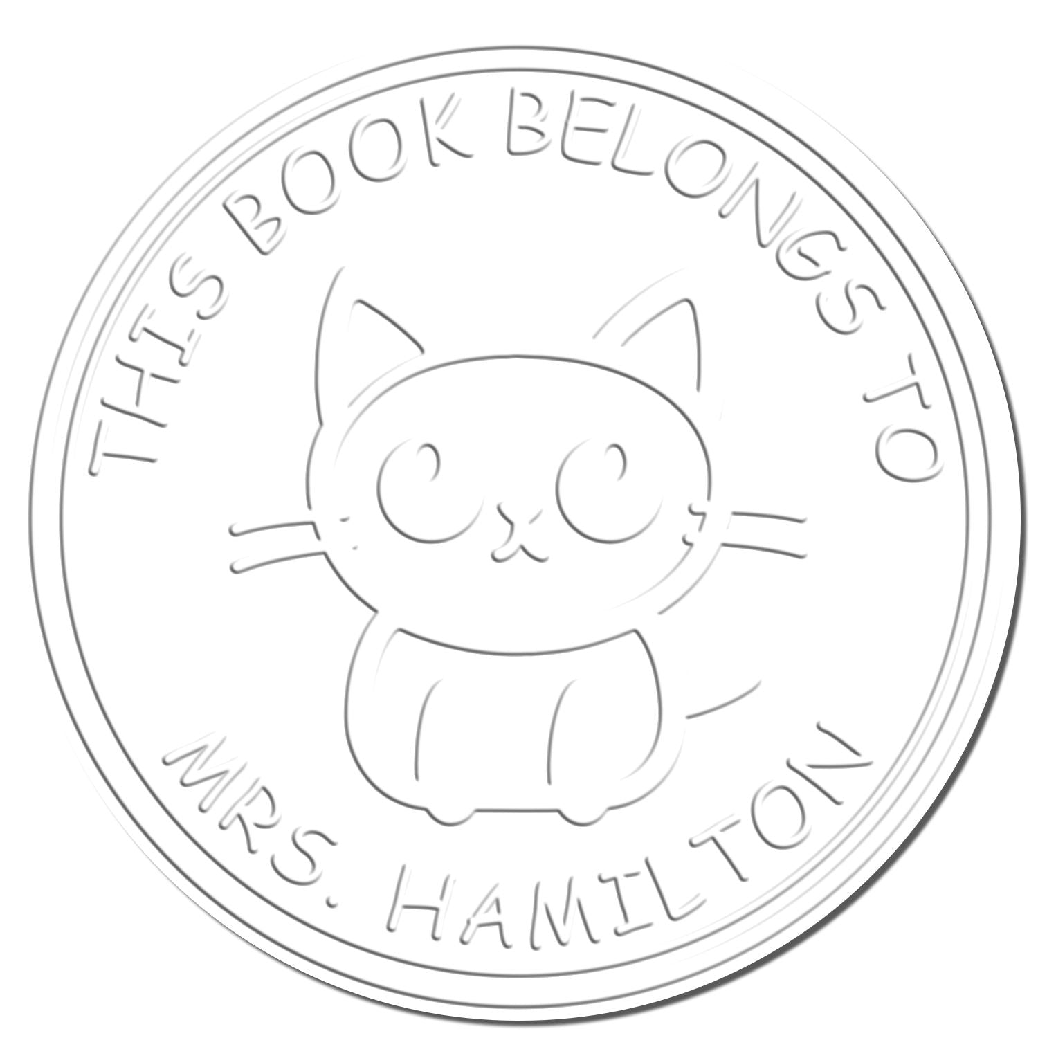 Soft Graceful Cat Custom Bibliophile Seal Press - Engineer Seal Stamps