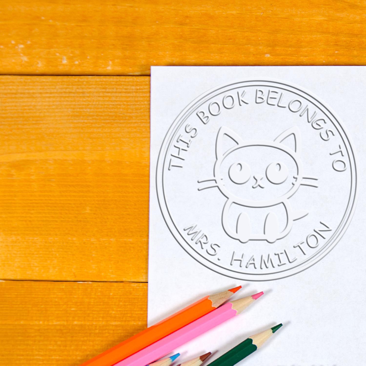 Desk Graceful Cat Custom Love It Embosser - Engineer Seal Stamps