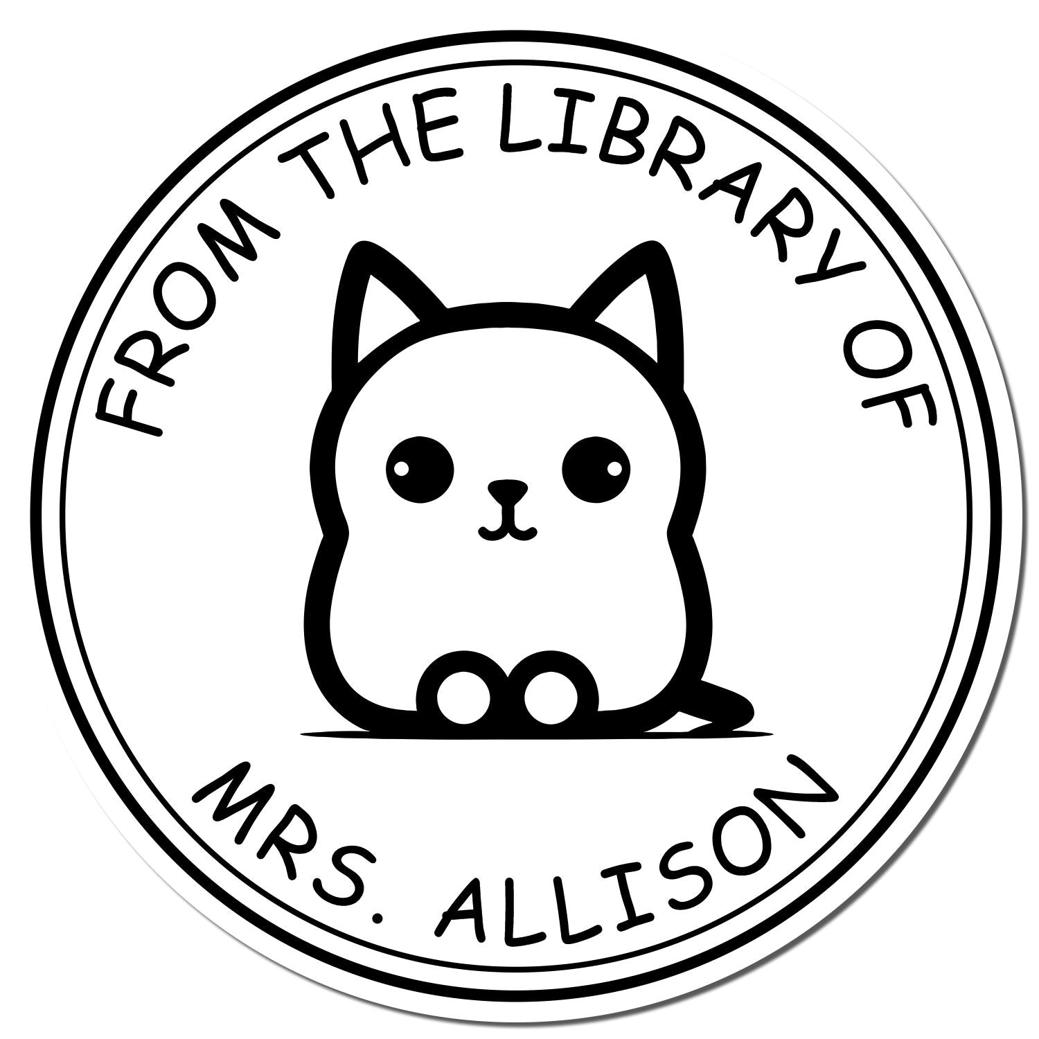 PSI Pre-Inked Silky Feline Customized Book Ownership Label Stamp - Engineer Seal Stamps
