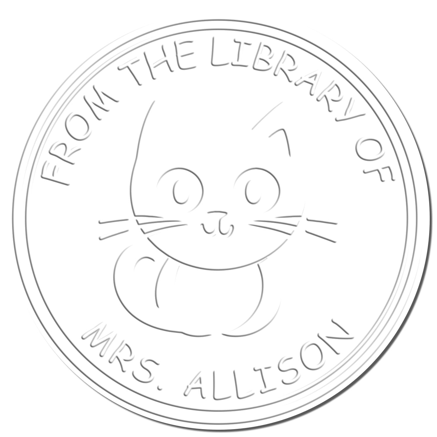 Soft Gentle Kitten Custom Book Embosser - Engineer Seal Stamps