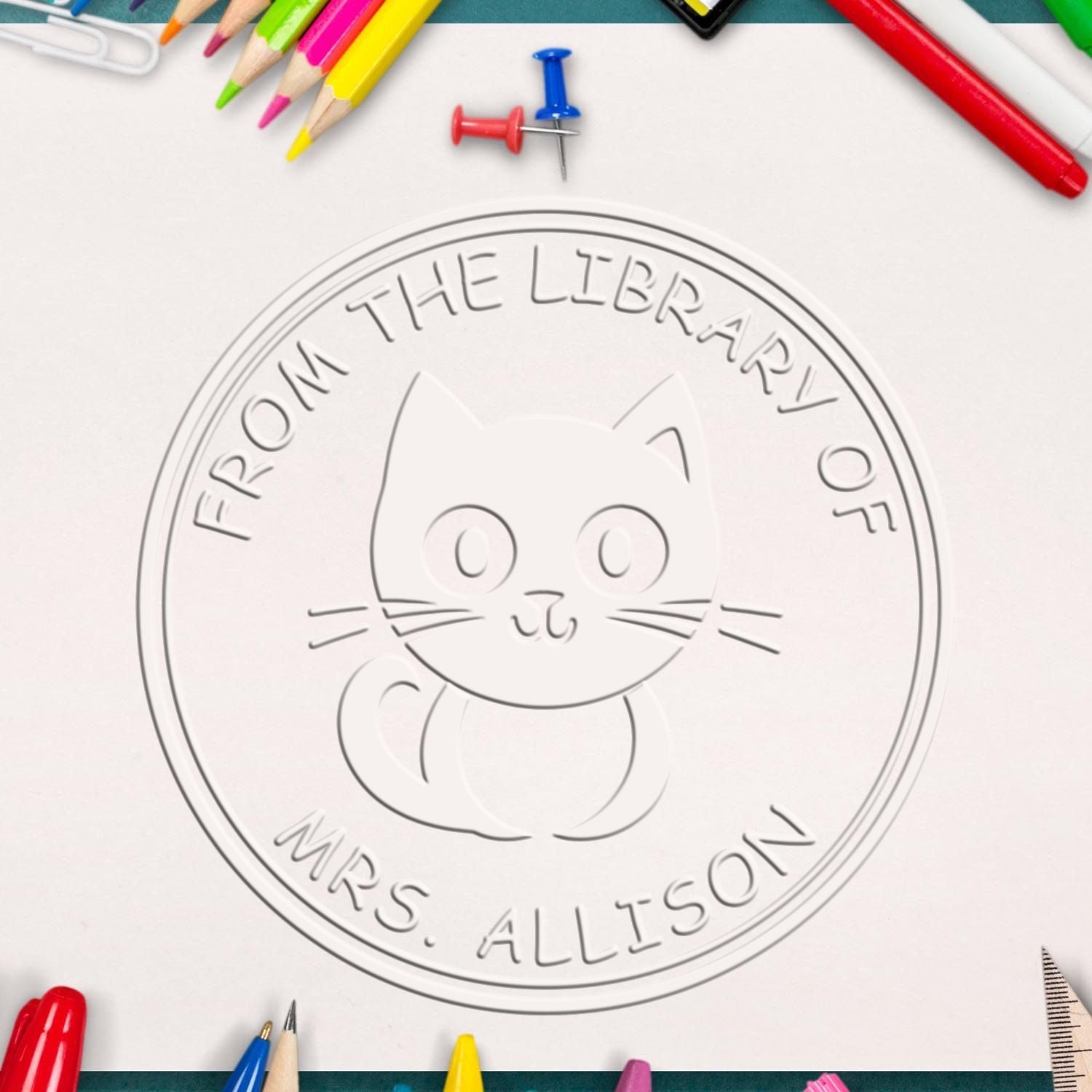 Soft Gentle Kitten Custom Book Embosser