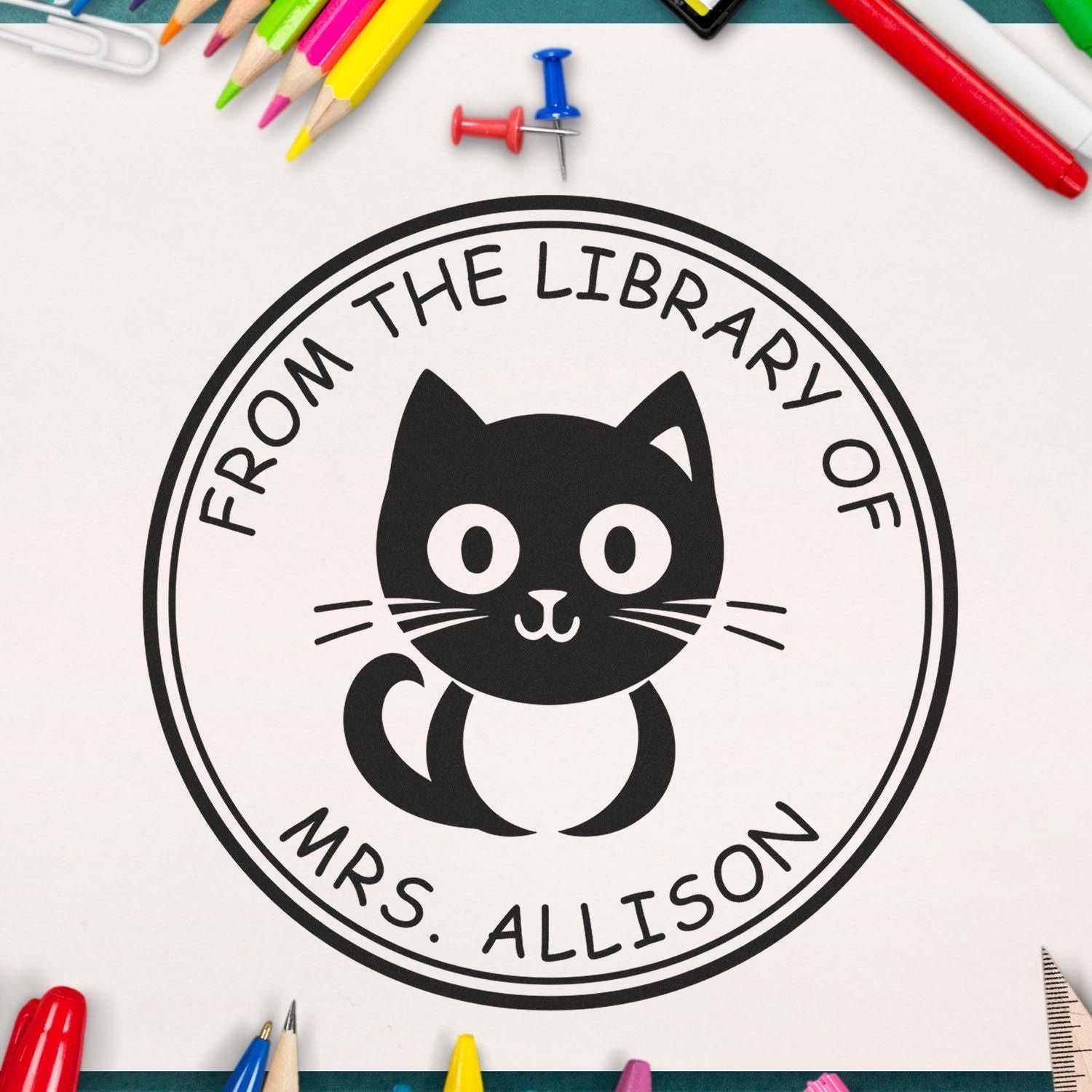 Pre-Inked Gentle Kitten Ownership Stamp - Engineer Seal Stamps