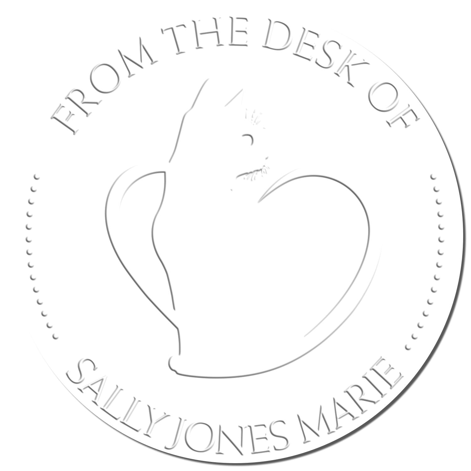 Desk Furry Cat Custom My Library Embossed Stamp - Engineer Seal Stamps