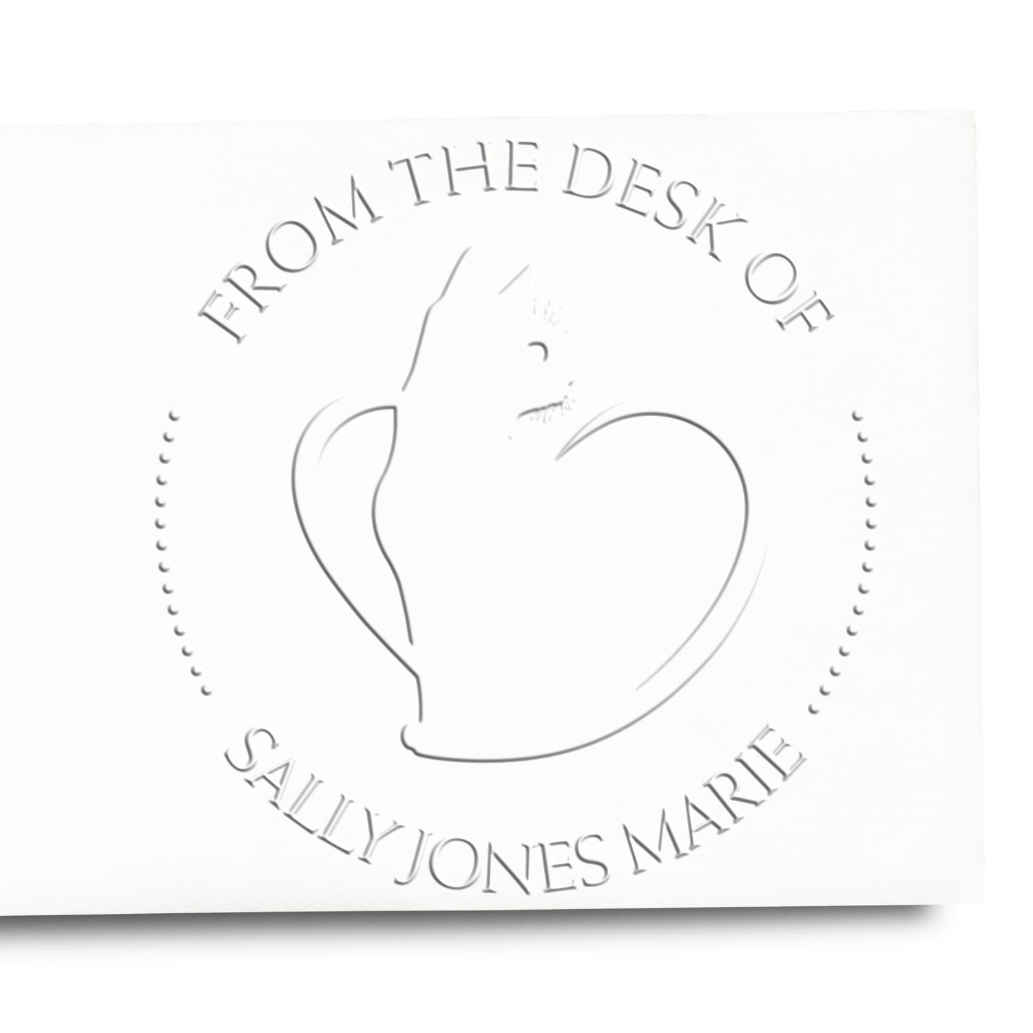 Desk Furry Cat Custom My Library Embossed Stamp - Engineer Seal Stamps