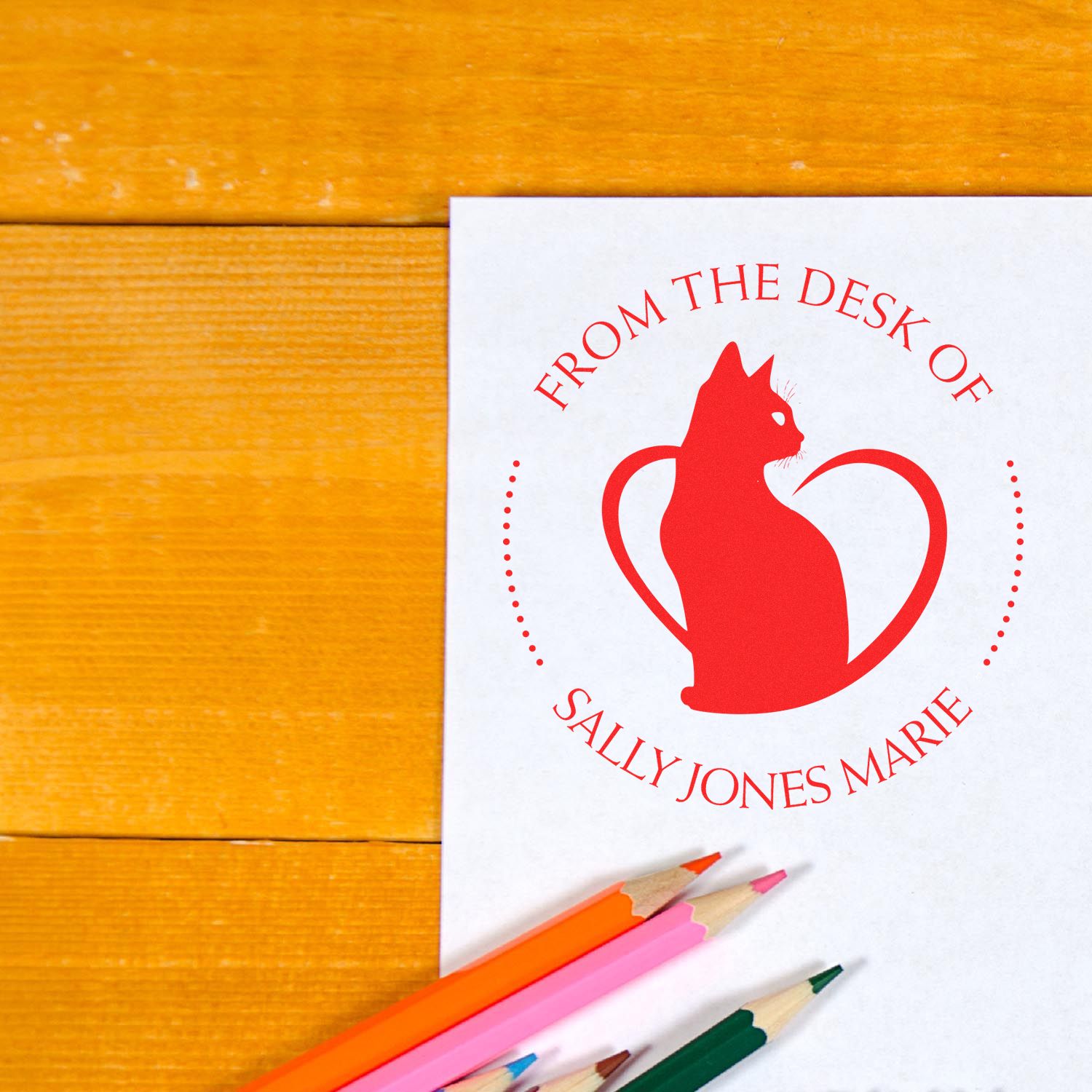 Self-Inking Furry Cat Custom Made Reader's Stamp - Engineer Seal Stamps