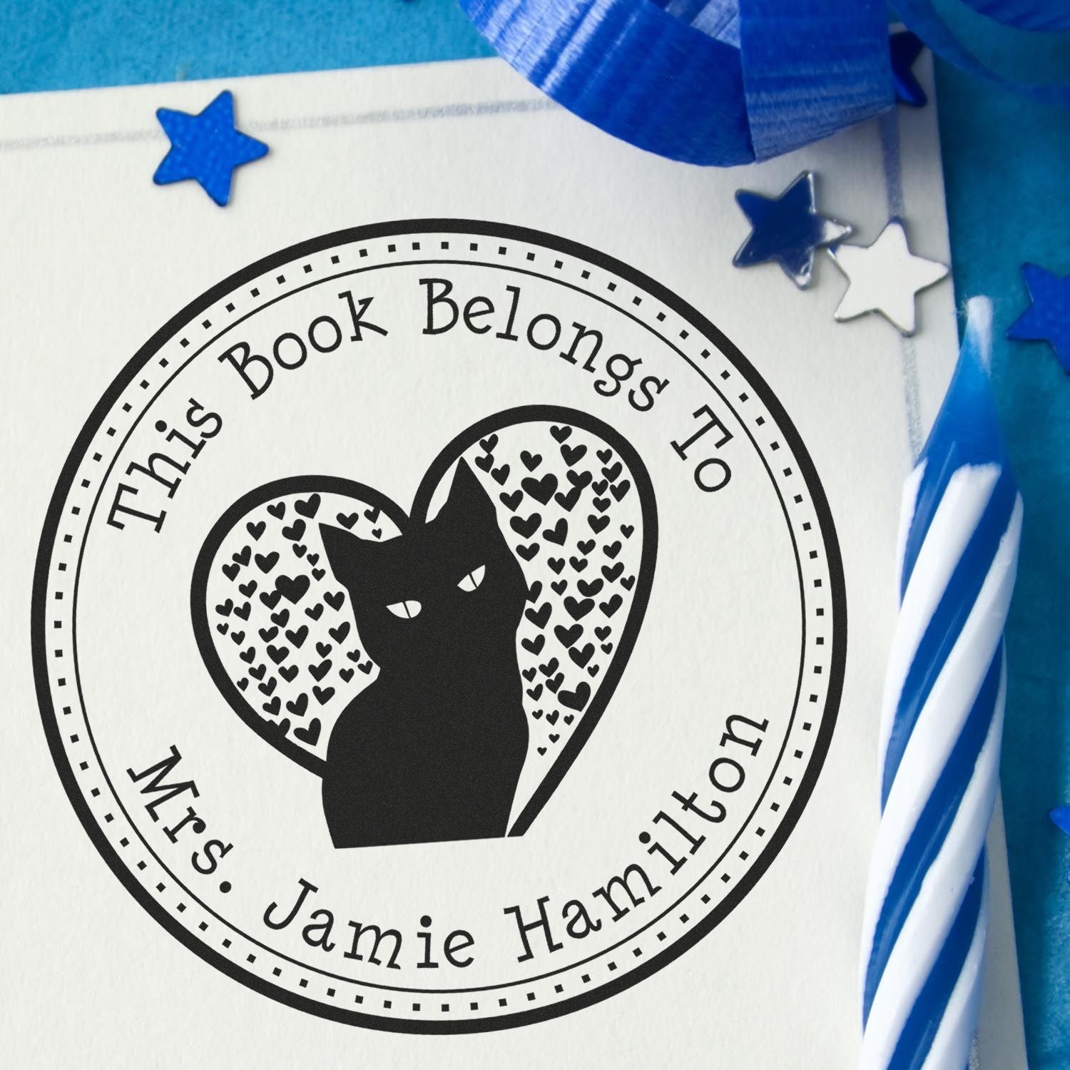 Pre-Inked Regal Cat Read It Love It Stamp - Engineer Seal Stamps