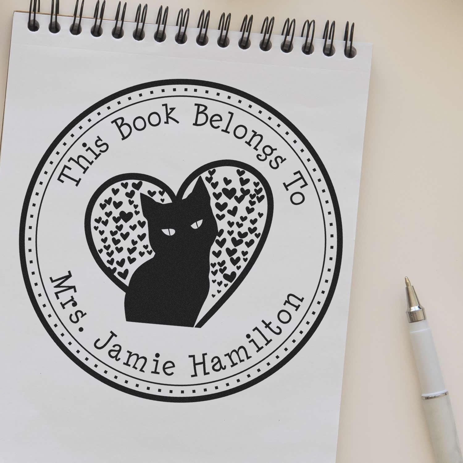 Pre-Inked Regal Cat Read It Love It Stamp - Engineer Seal Stamps